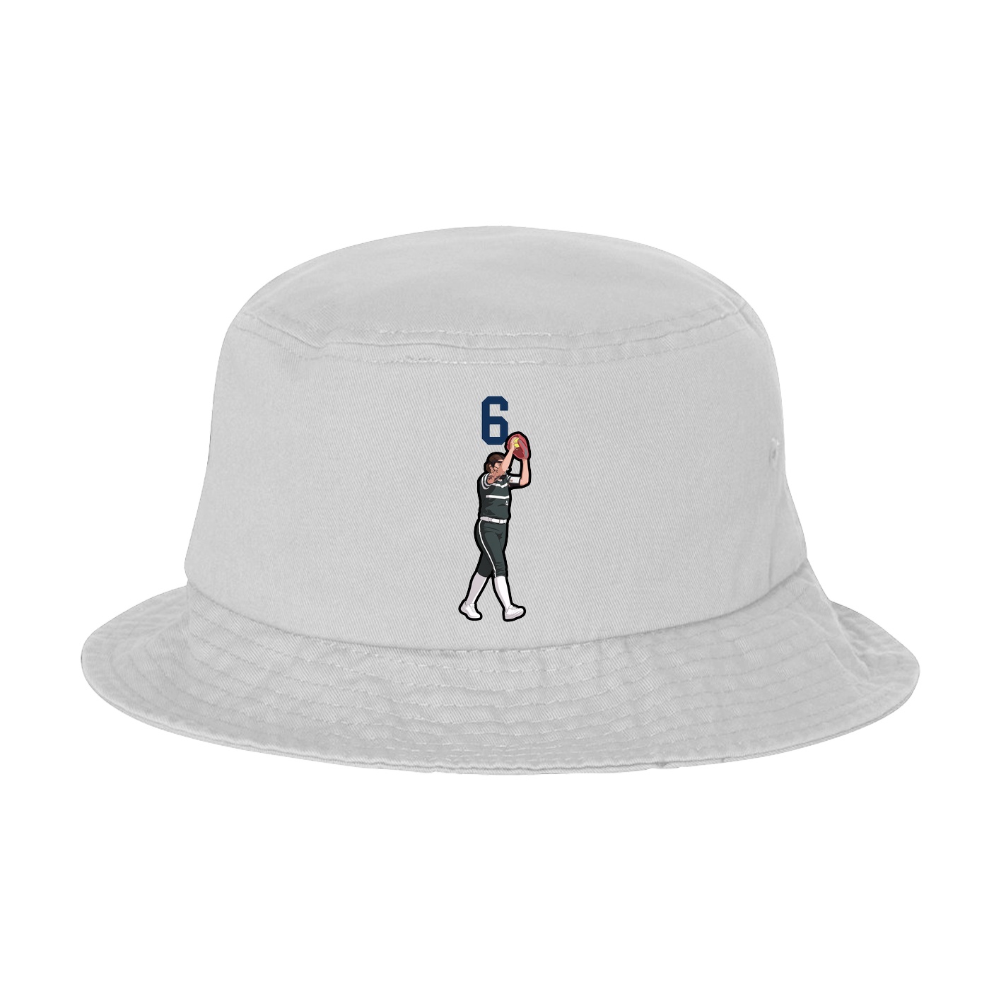 Bucket Cap — Number Top in White