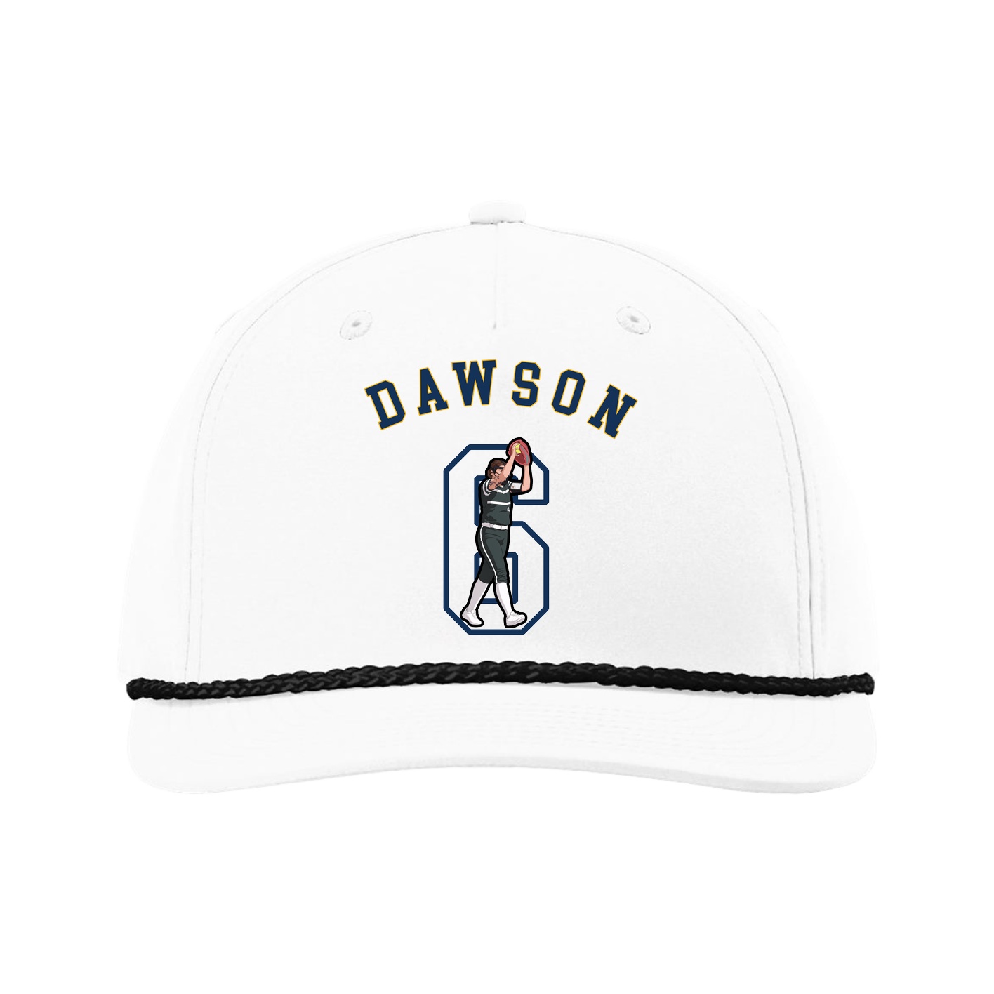 Five-Panel Classic Rope Cap — Shirsey Arch in White