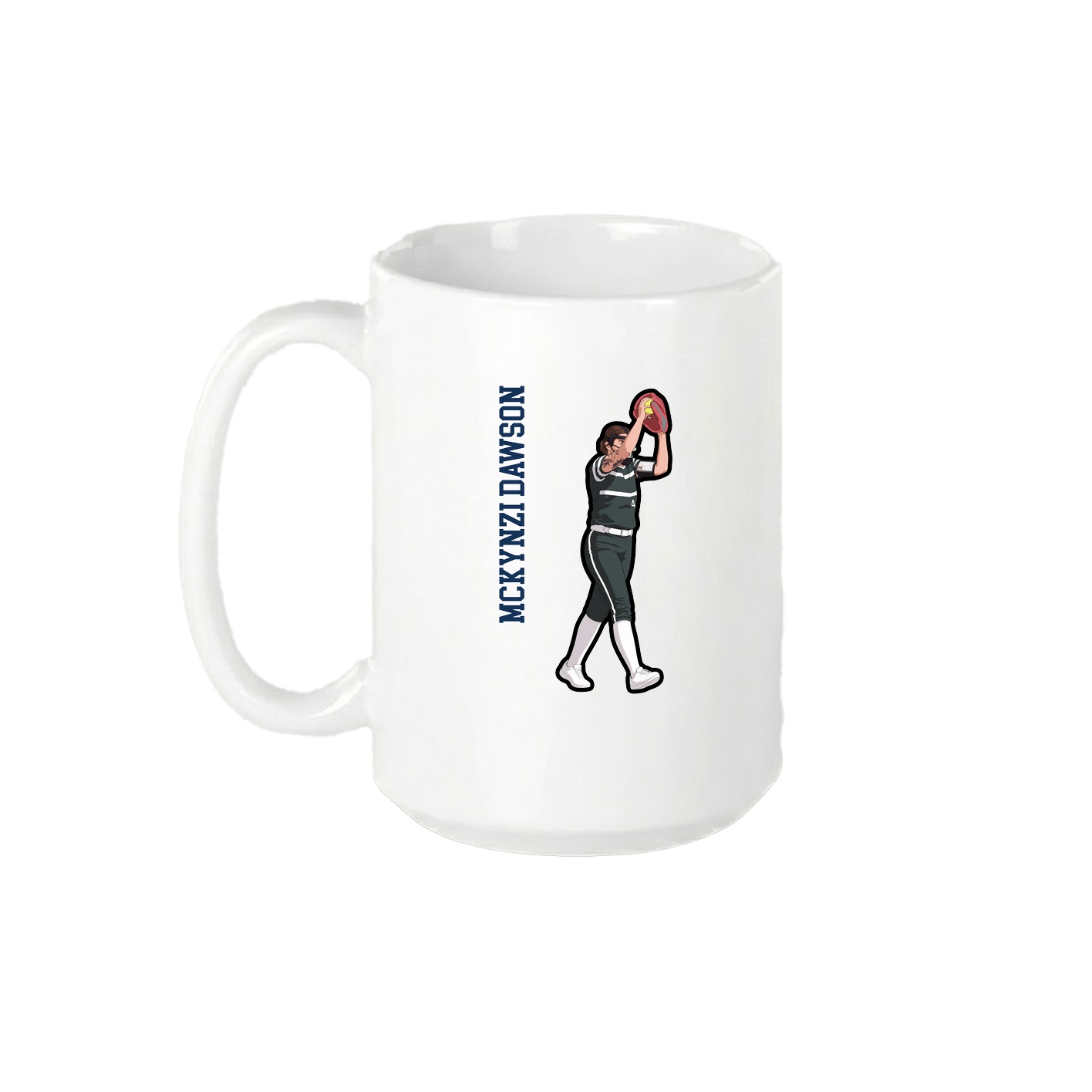 15oz Coffee Mug — Name Vertical in White