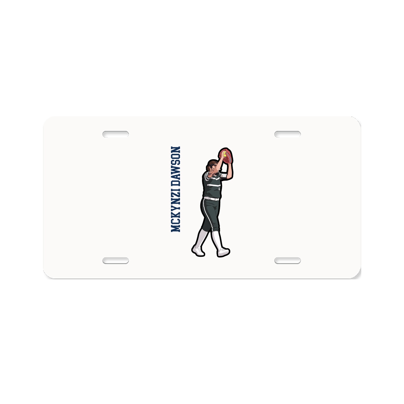 License Plate — Name Vertical in Classic