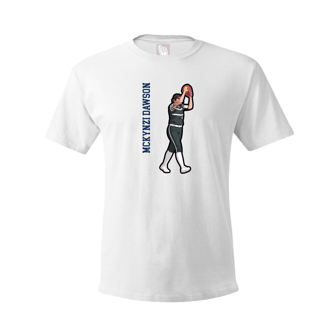 Youth Tee — Name Vertical in White