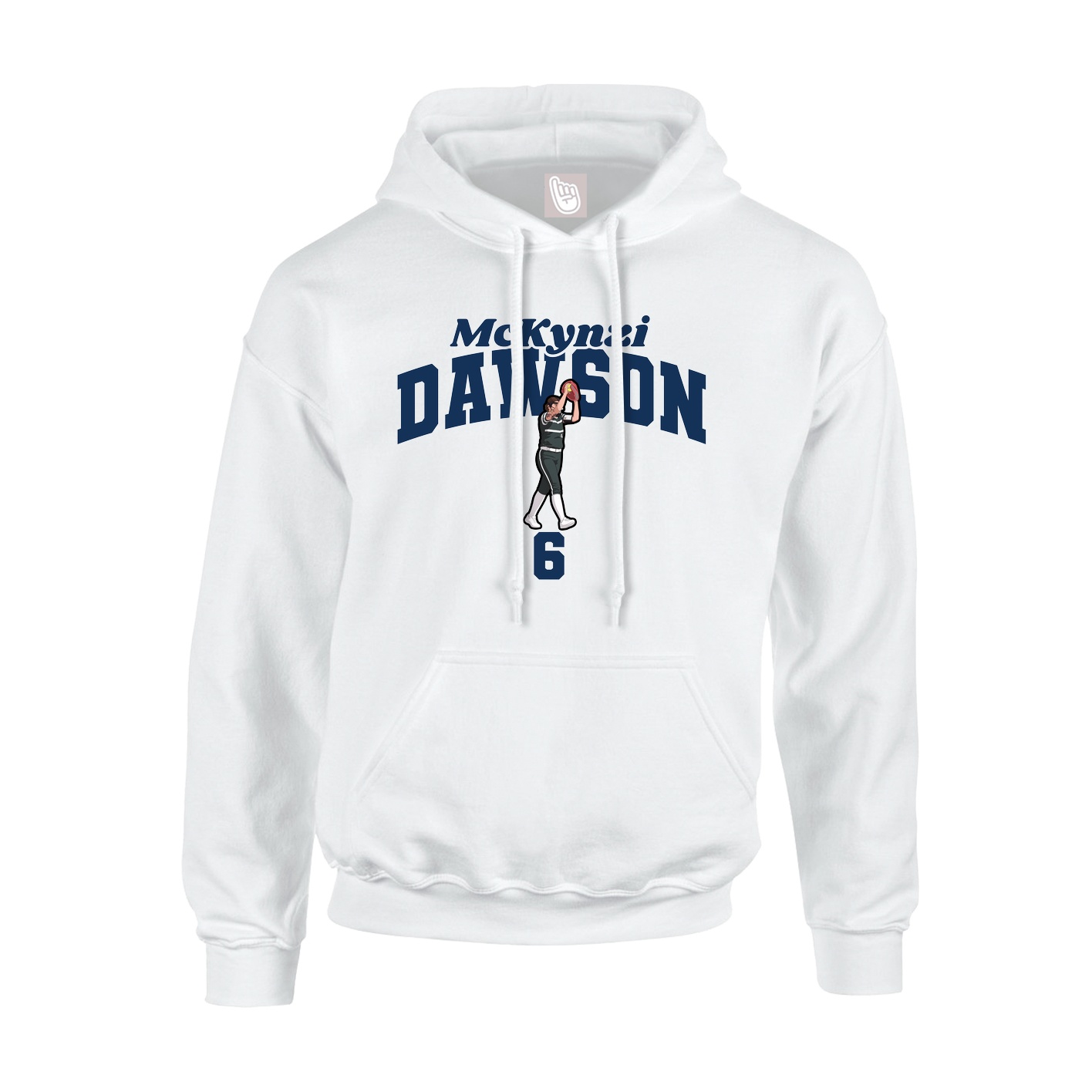 Youth Hoodie — Signature Arch in White