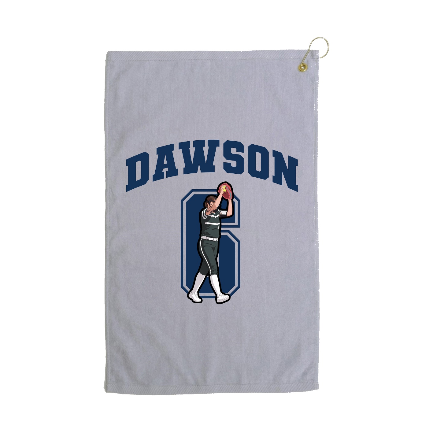 Golf Towel — Number in Grey