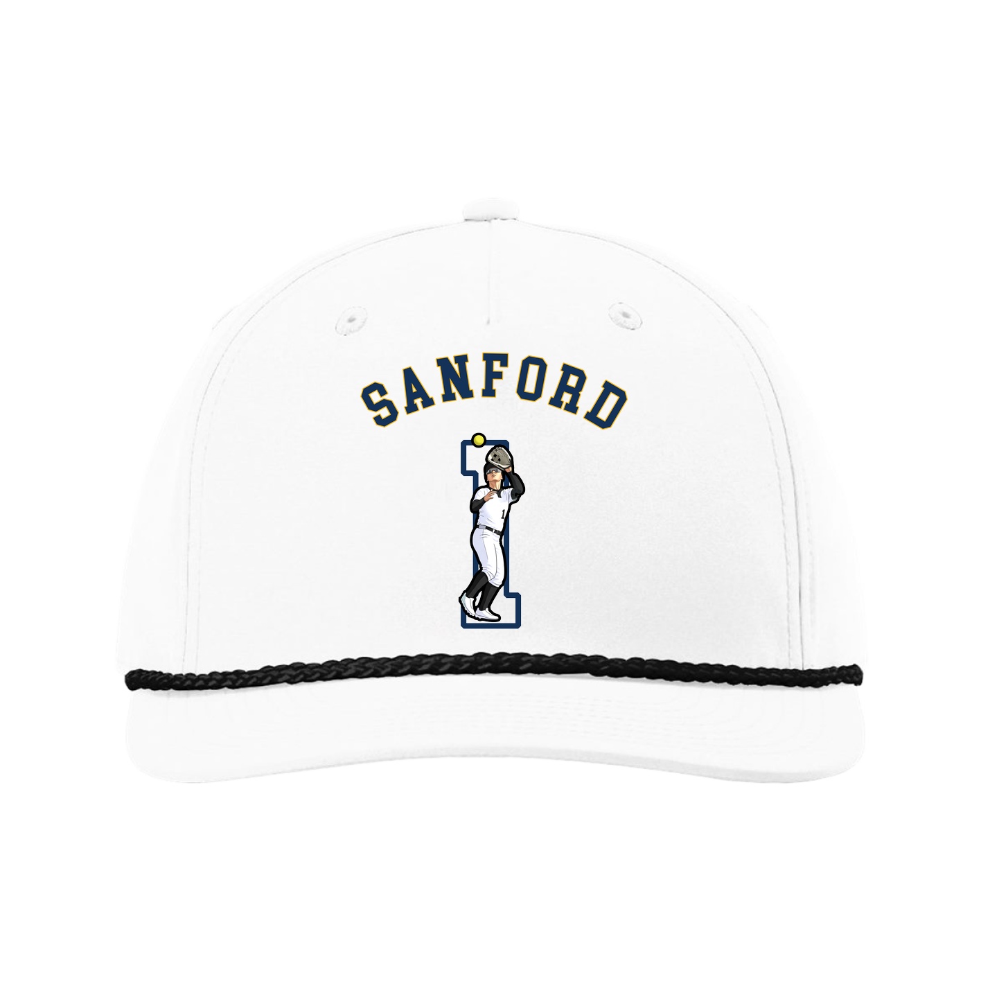 Five-Panel Classic Rope Cap — Shirsey Arch in White