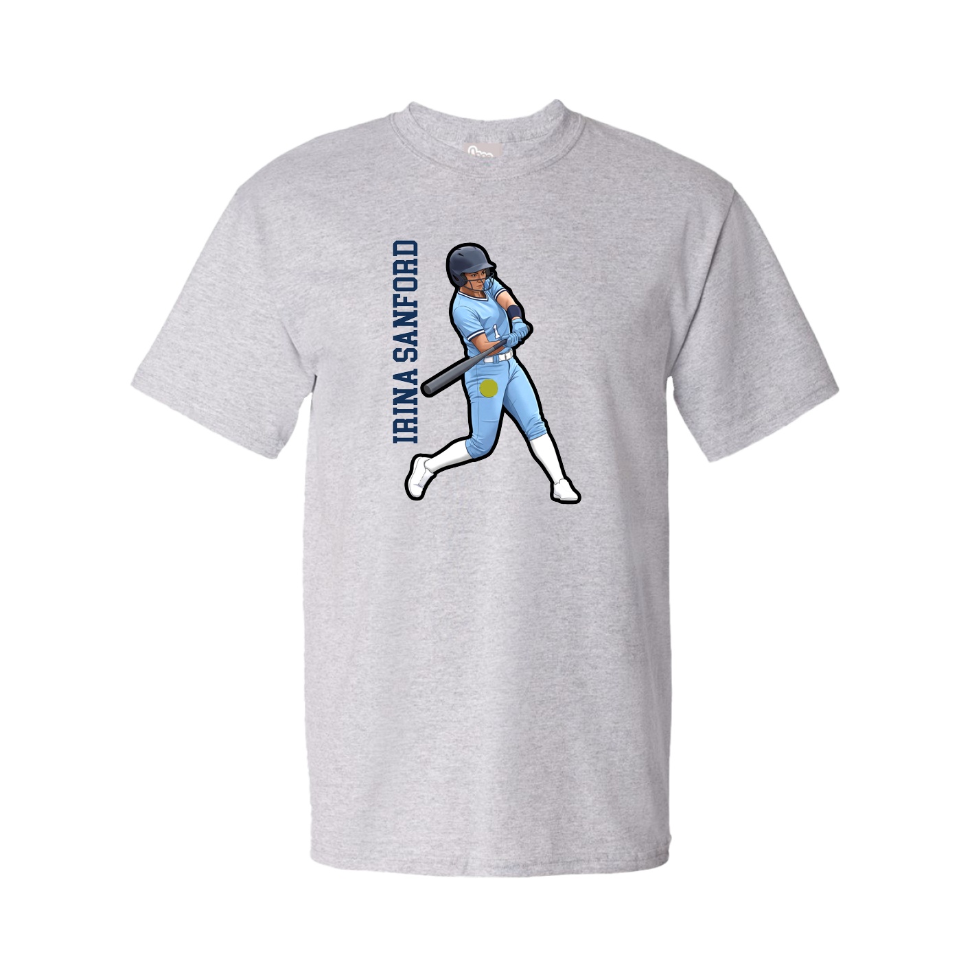 Youth Tee — Name Vertical in Grey