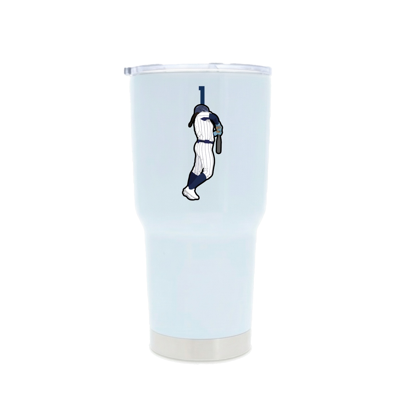 30oz Stainless Steel Tumbler — Number Top in White