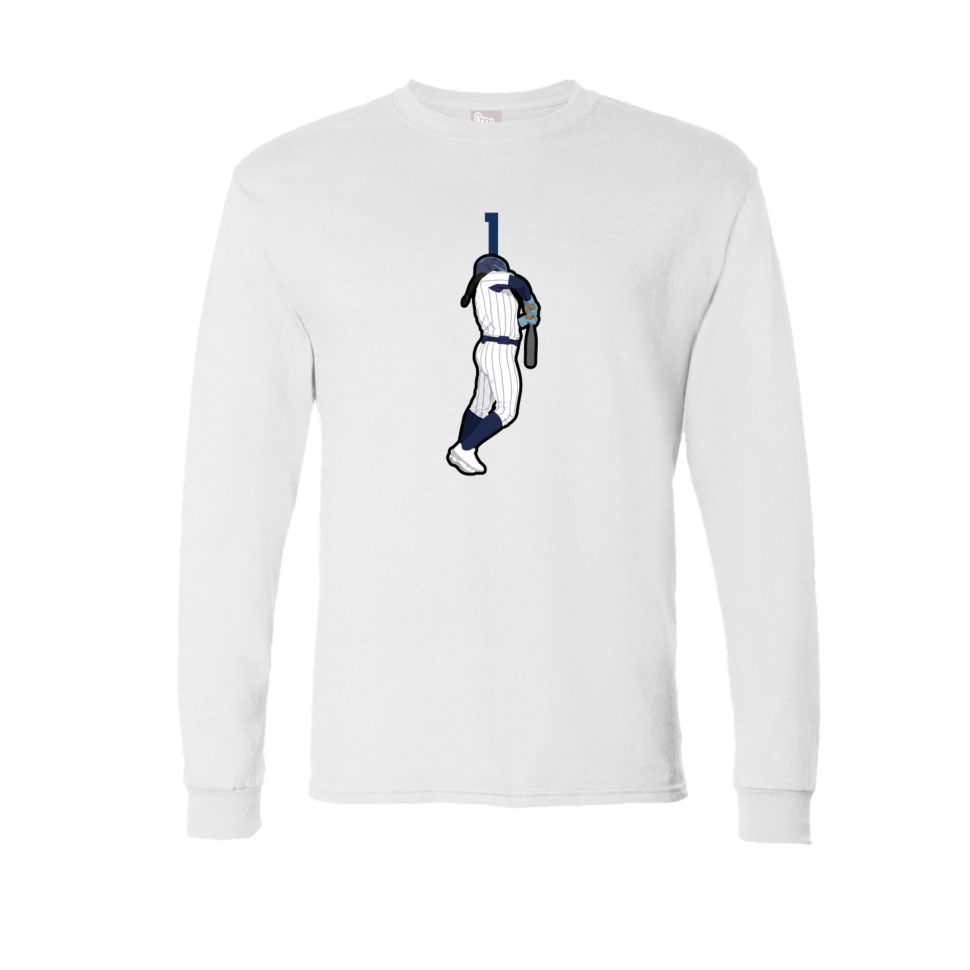 Long Sleeve Tee — Number Top in White
