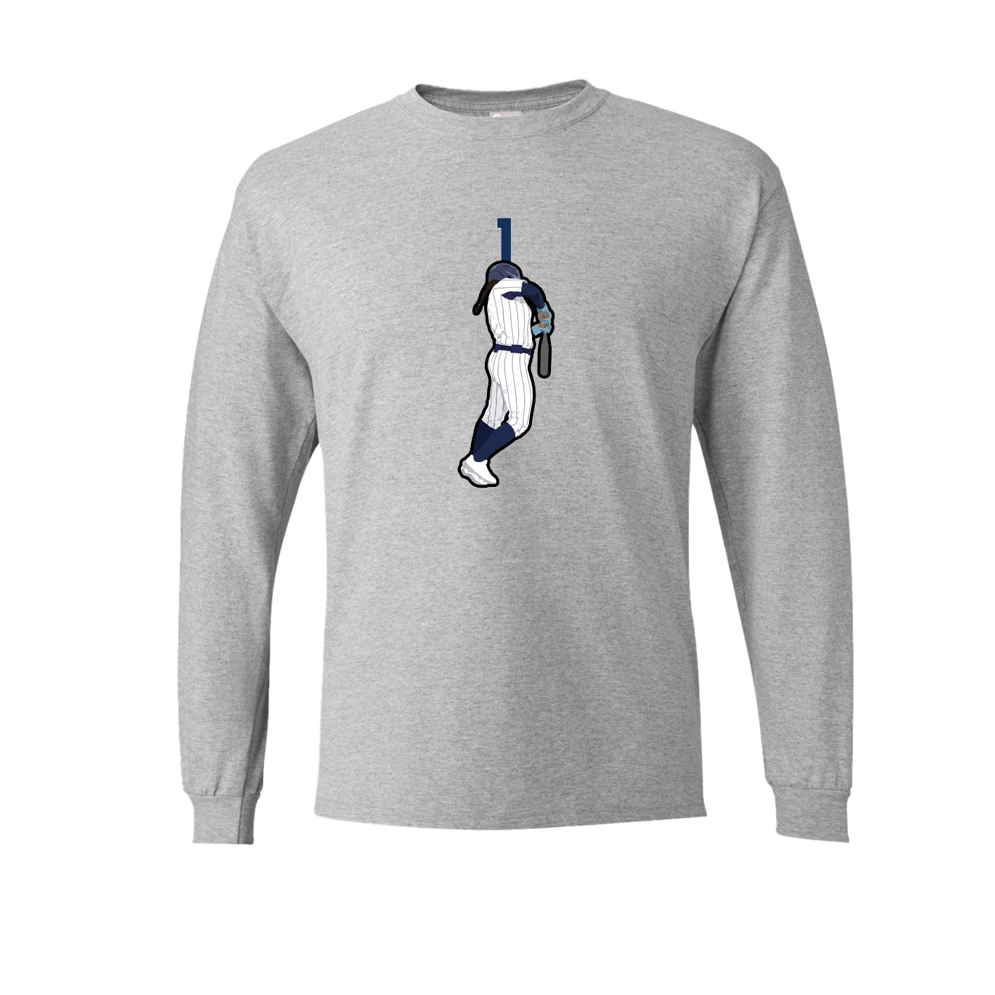 Long Sleeve Tee — Number Top in Grey