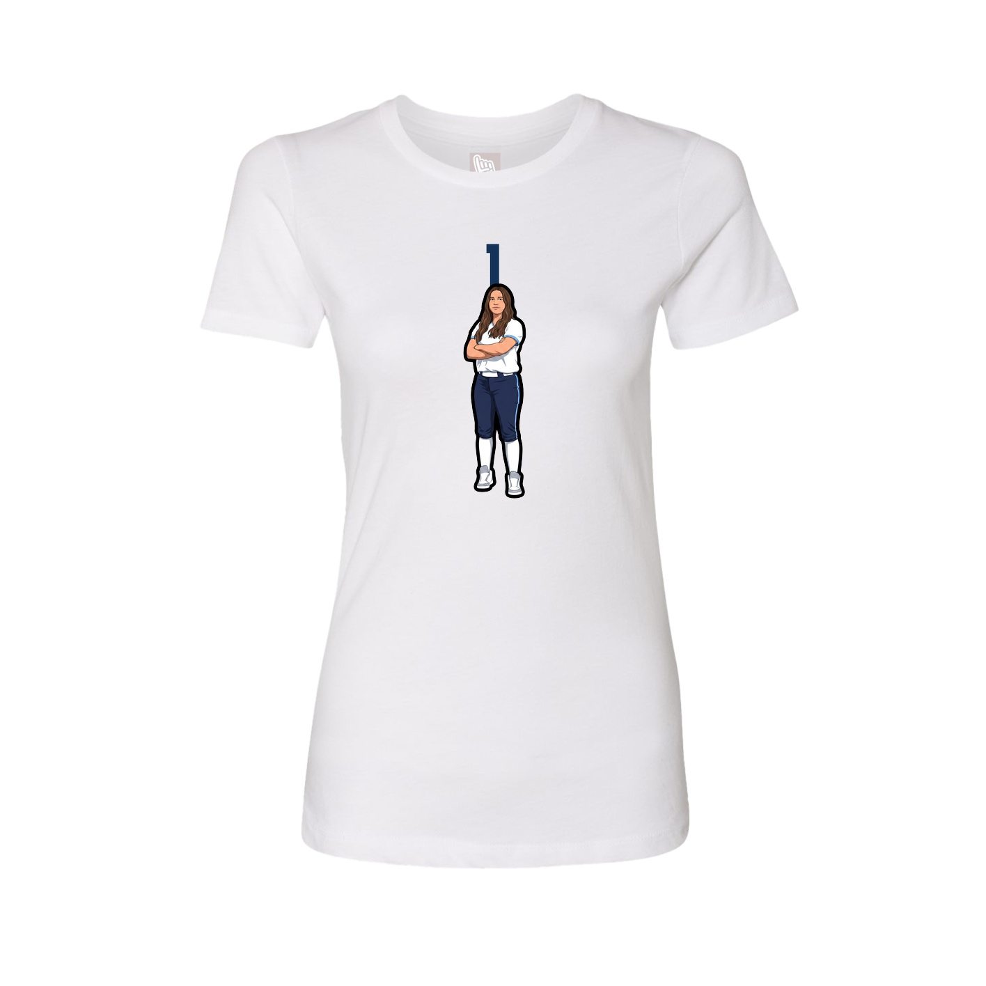 Womens Tee — Number Top in White