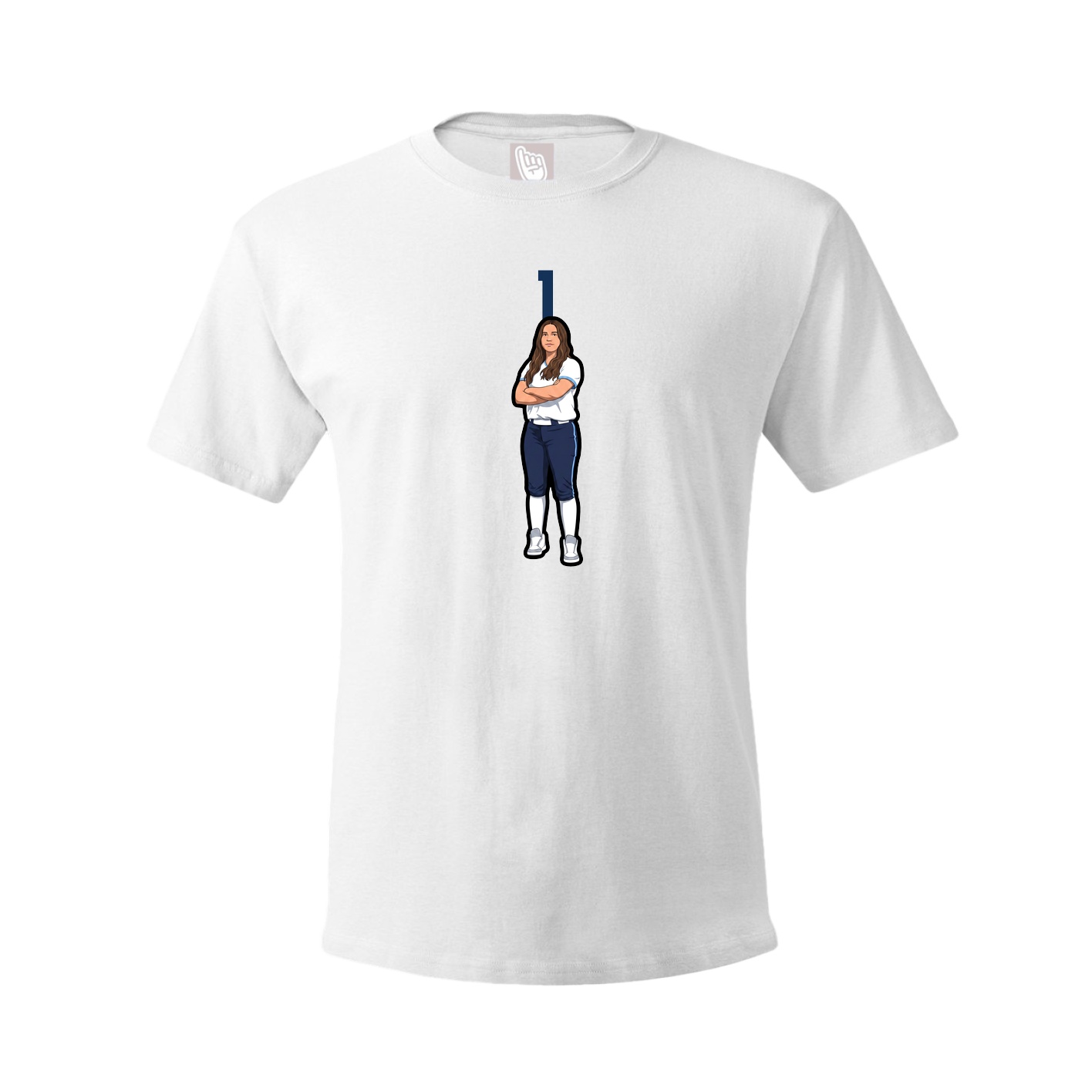 Youth Tee — Number Top in White