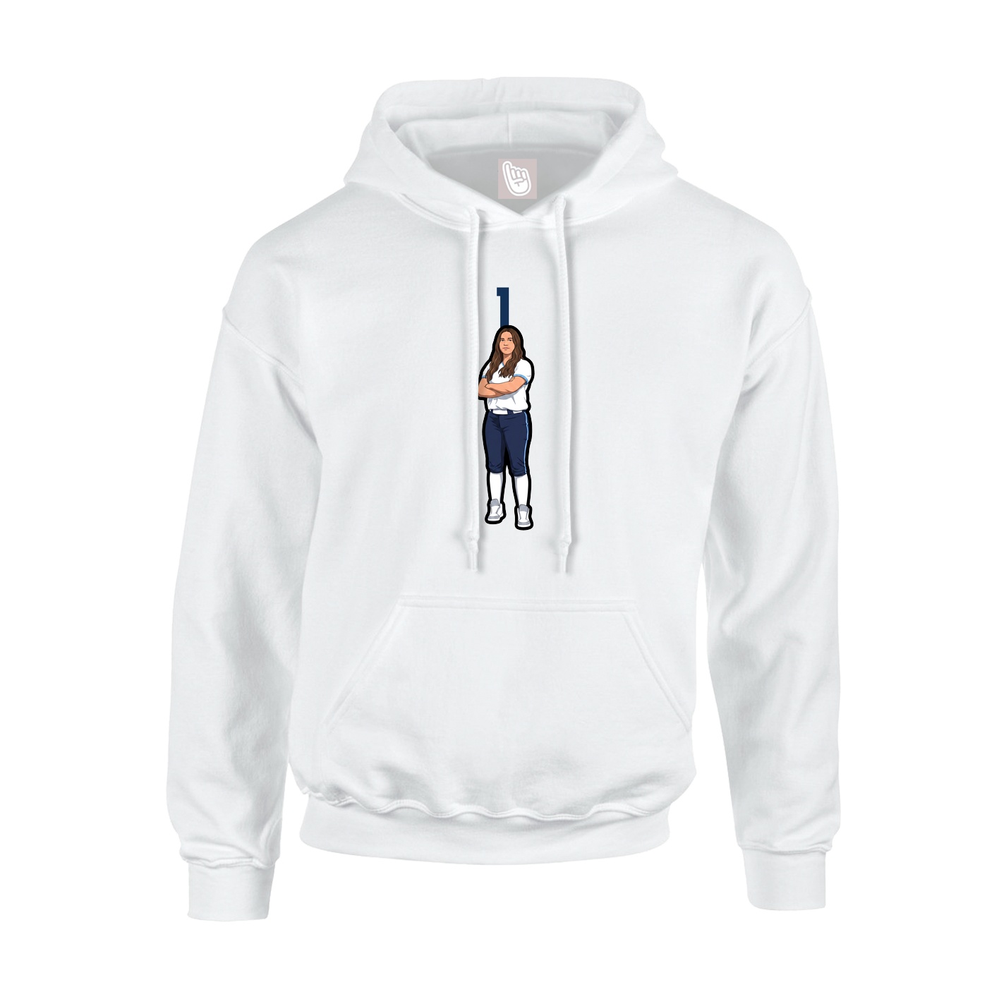 Hoodie — Number Top in White