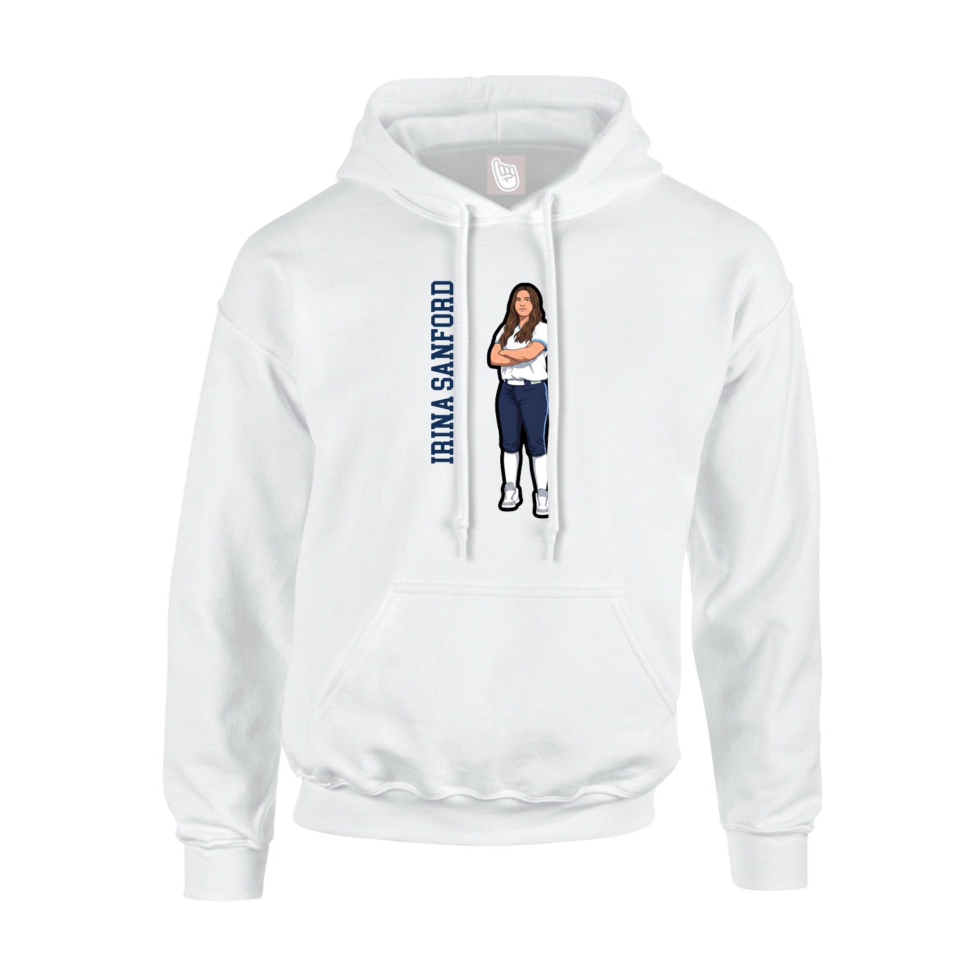 Youth Hoodie — Name Vertical in White