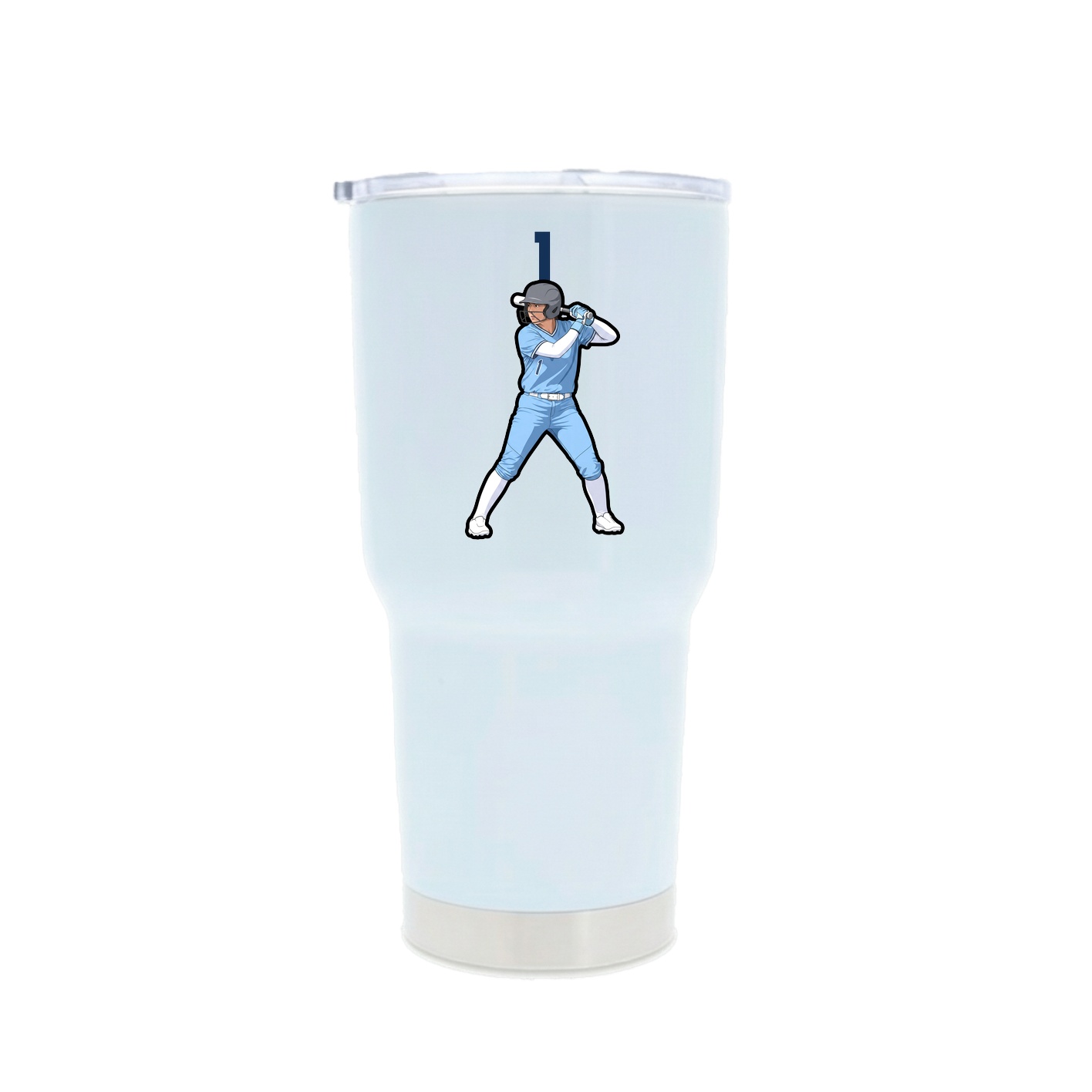 30oz Stainless Steel Tumbler — Number Top in White
