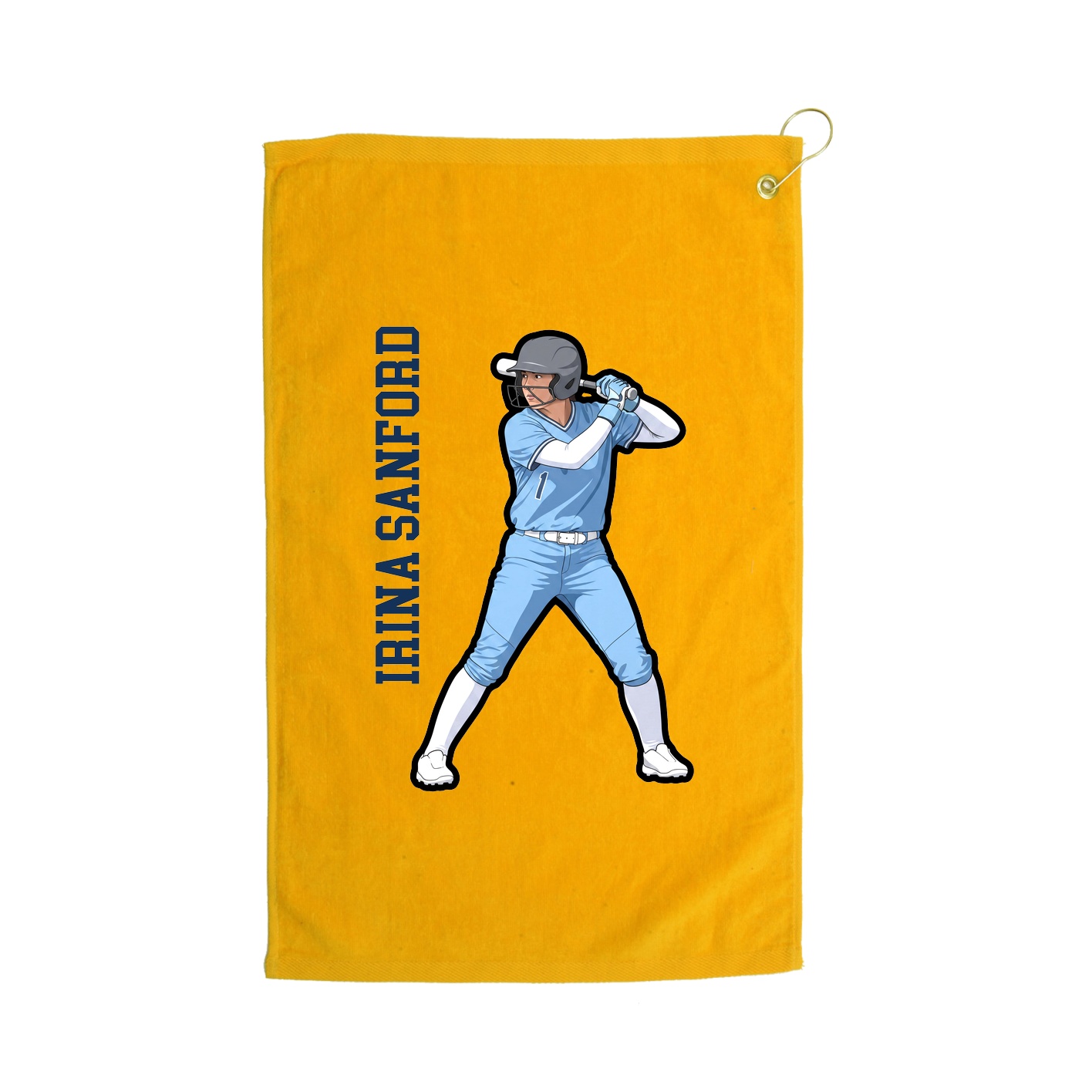 Golf Towel — Name Vertical in Gold