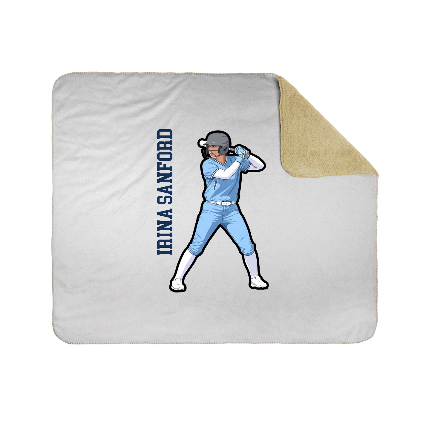 Throw Blanket — Name Vertical in White
