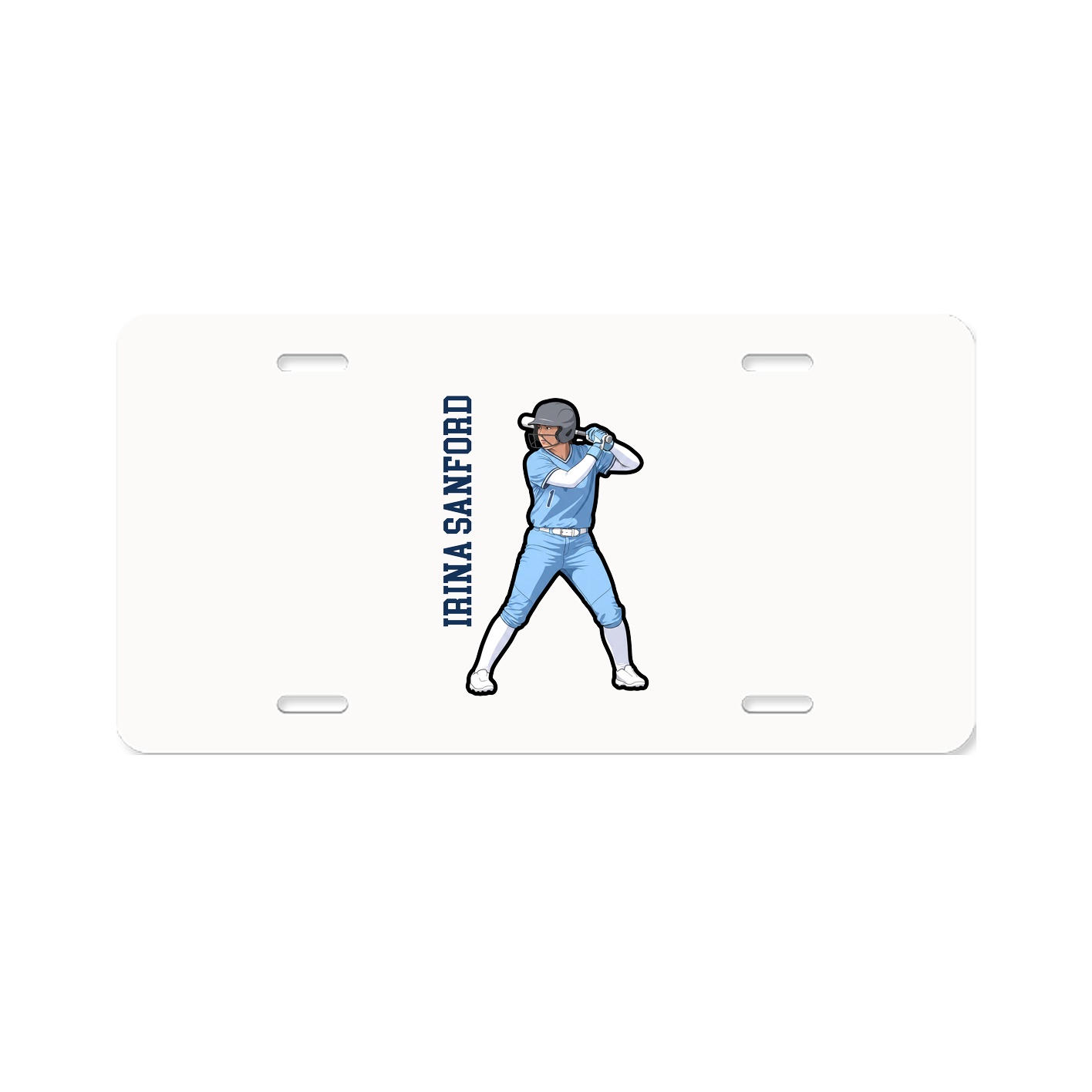 License Plate — Name Vertical in Classic