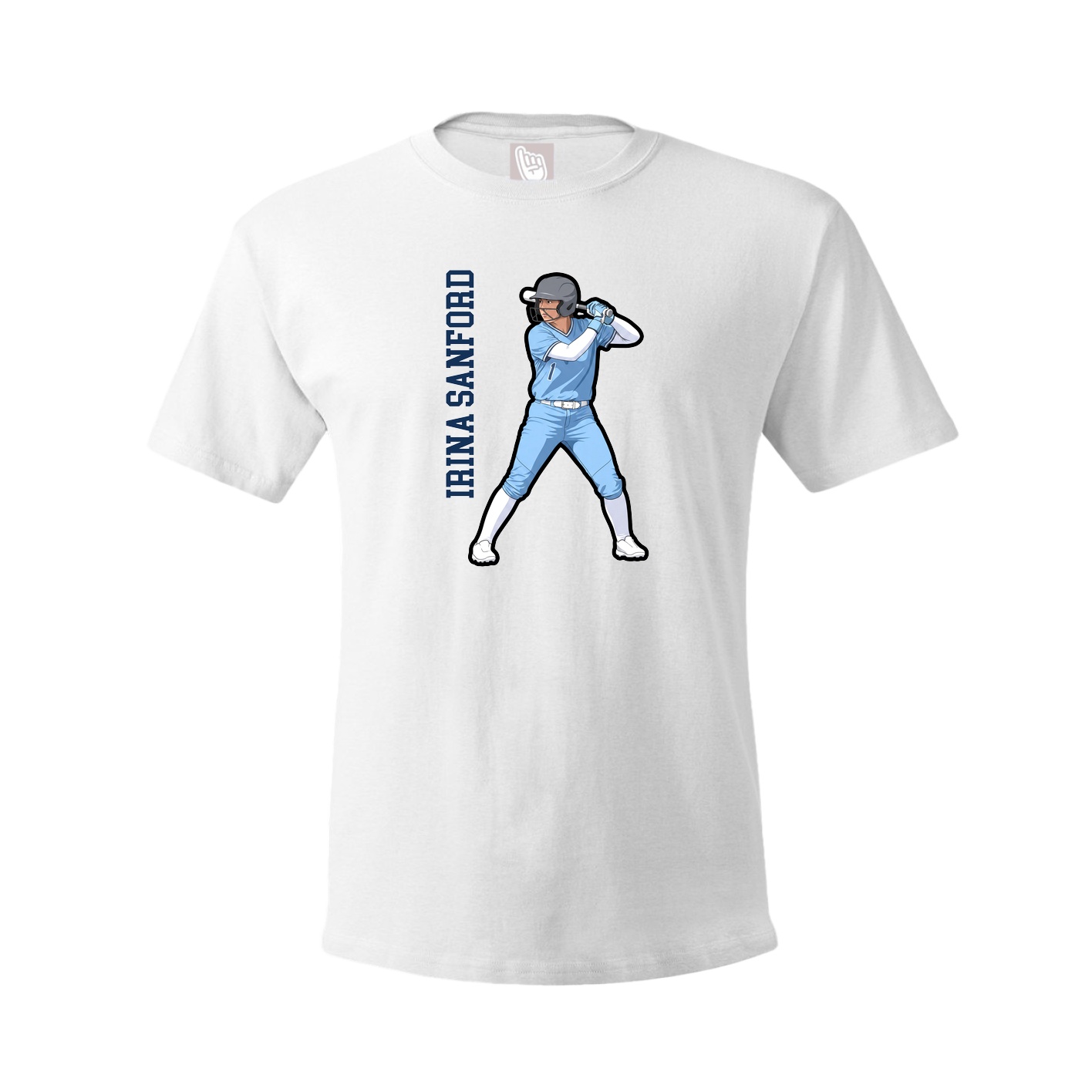 Tee — Name Vertical in White