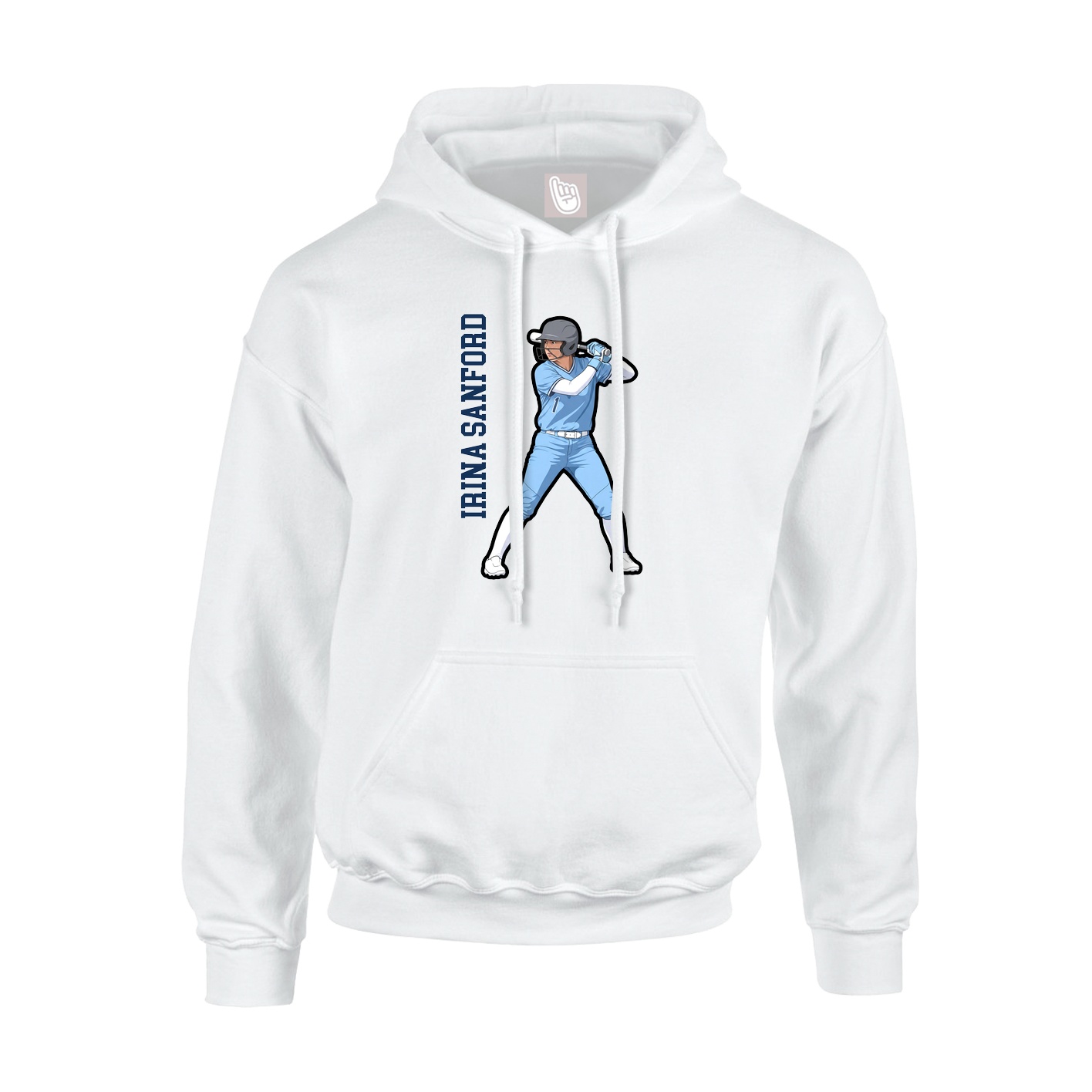 Hoodie — Name Vertical in White