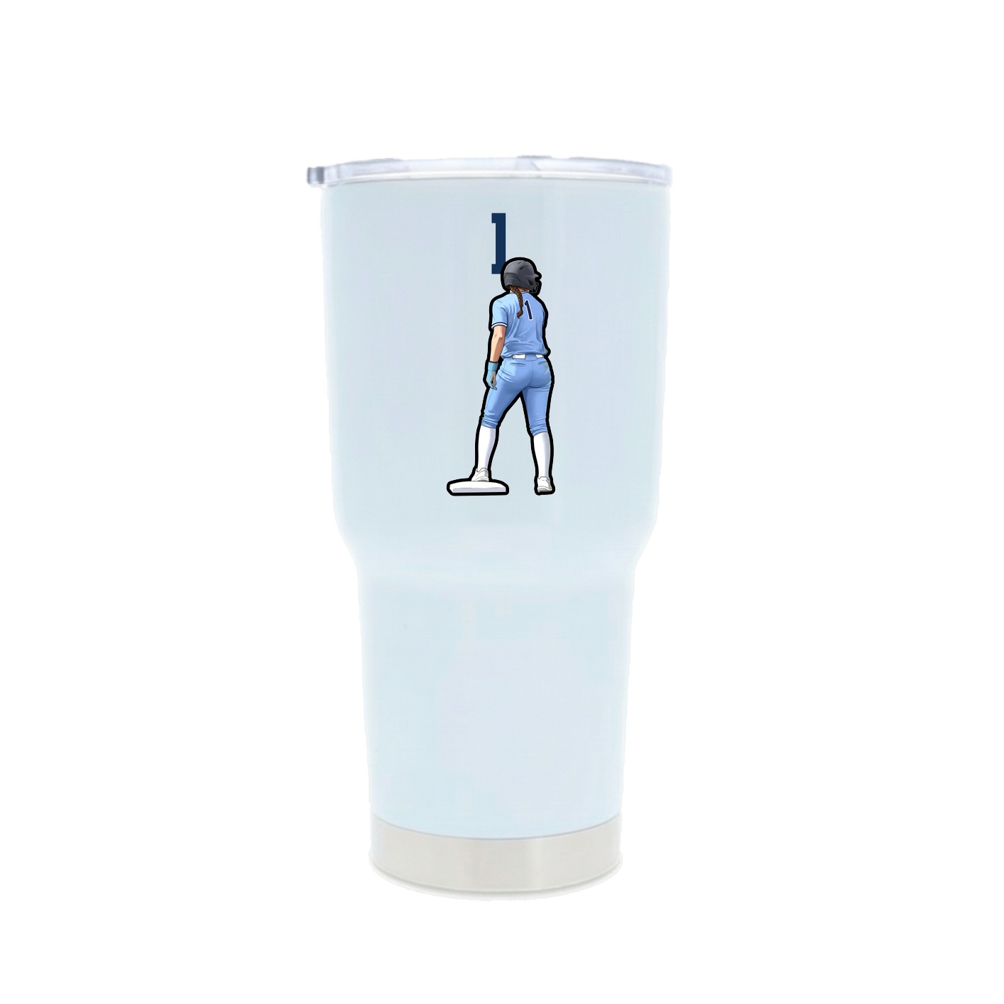 30oz Stainless Steel Tumbler — Number Top in White