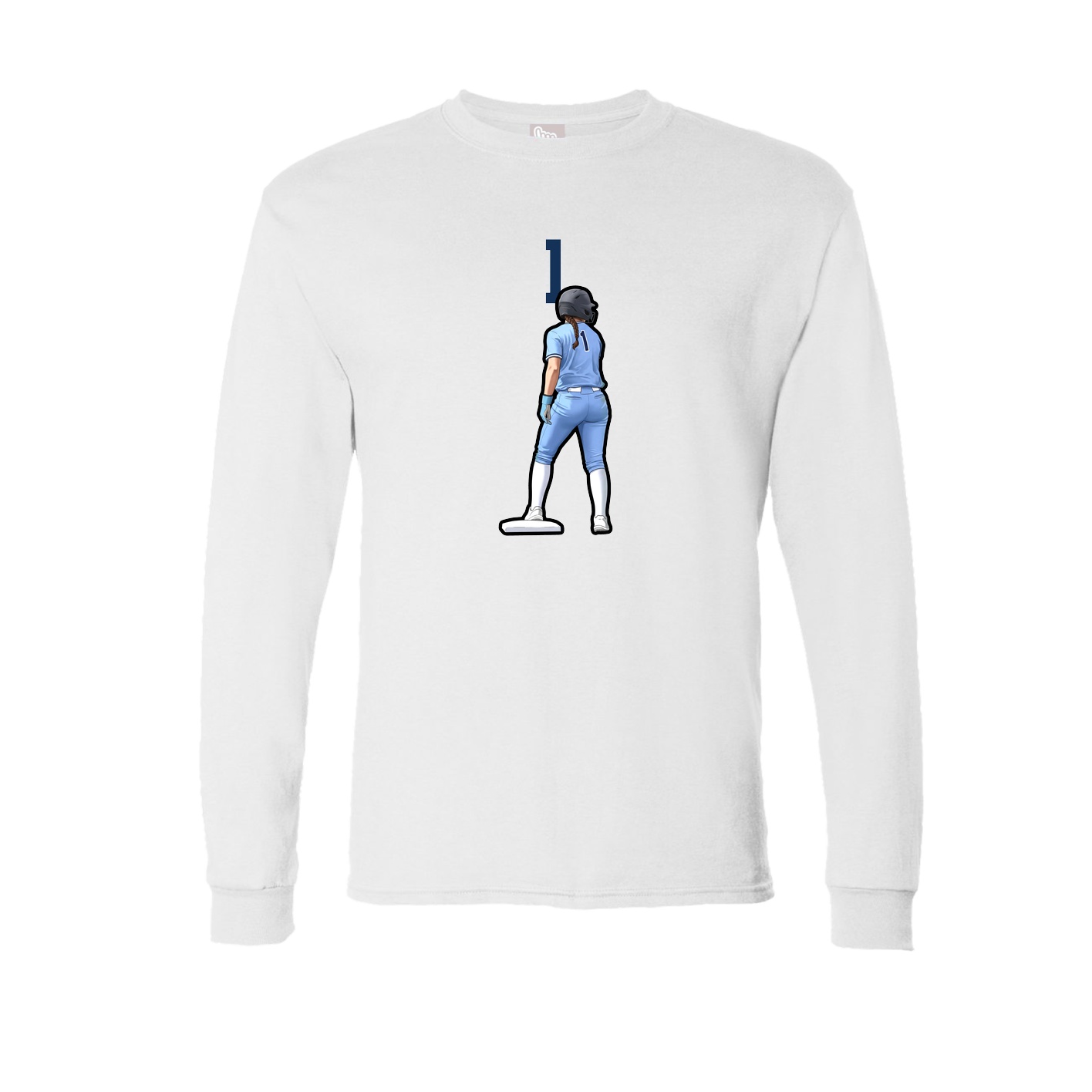 Long Sleeve Tee — Number Top in White