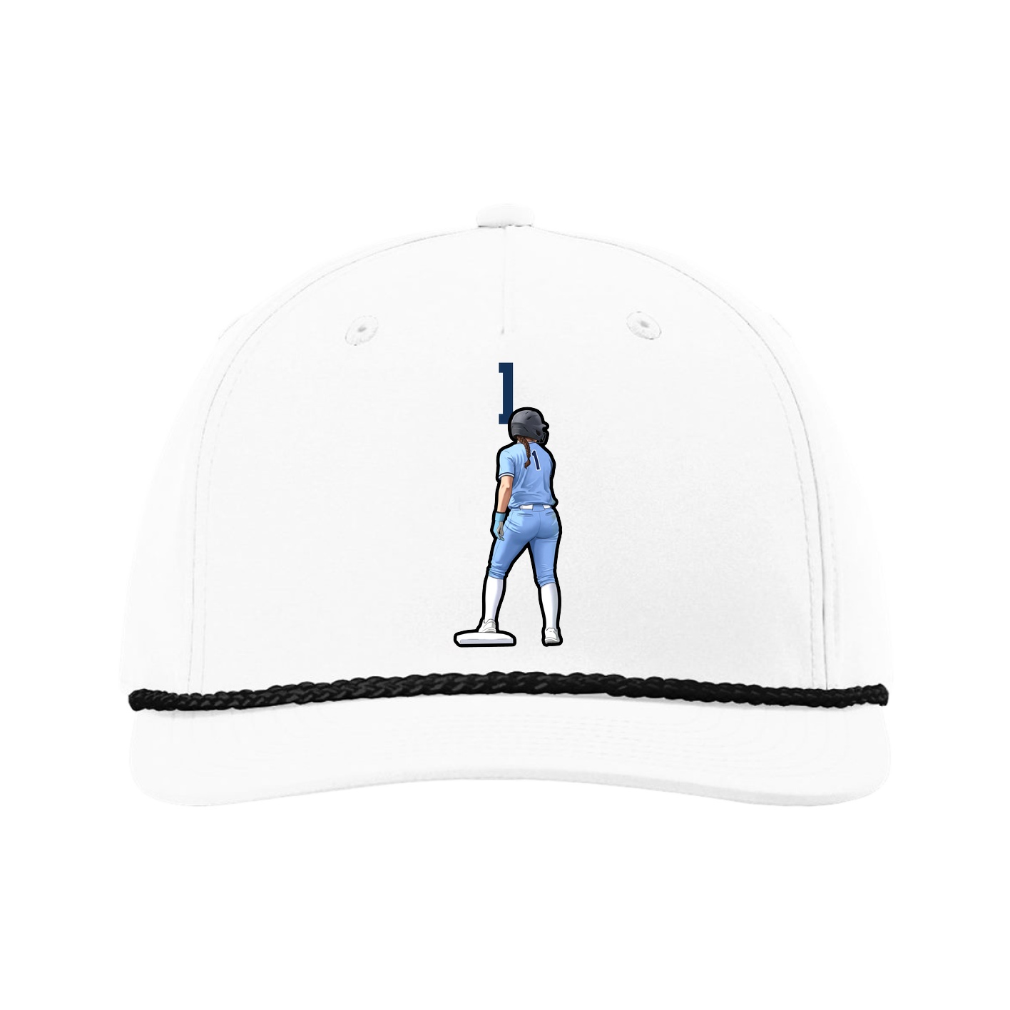 Five-Panel Classic Rope Cap — Number Top in White