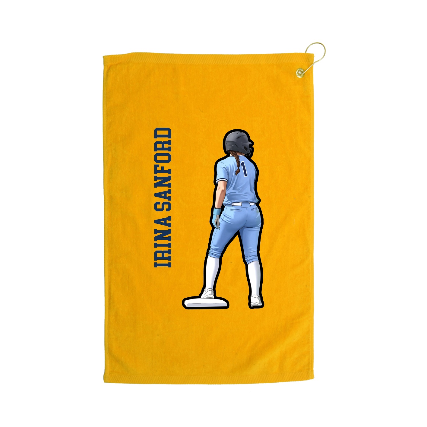 Golf Towel — Name Vertical in Gold
