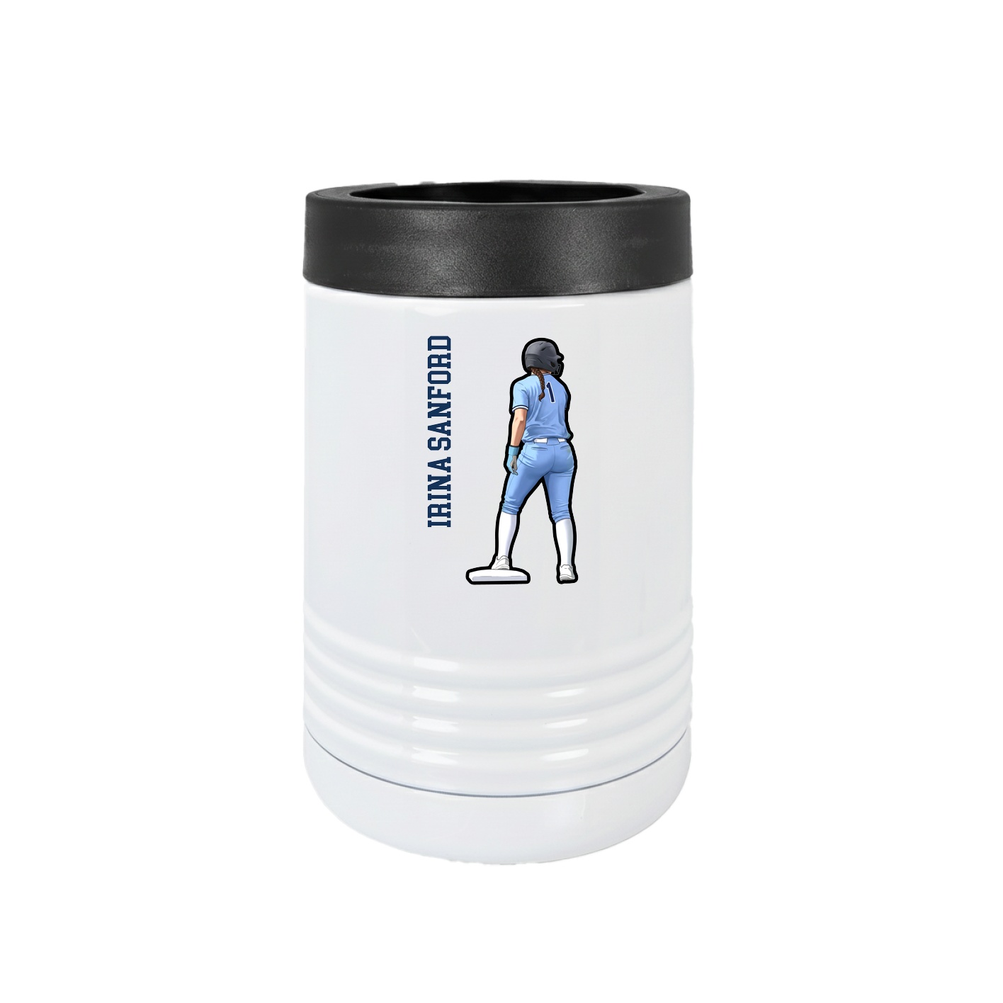 Beverage Holder — Name Vertical in White
