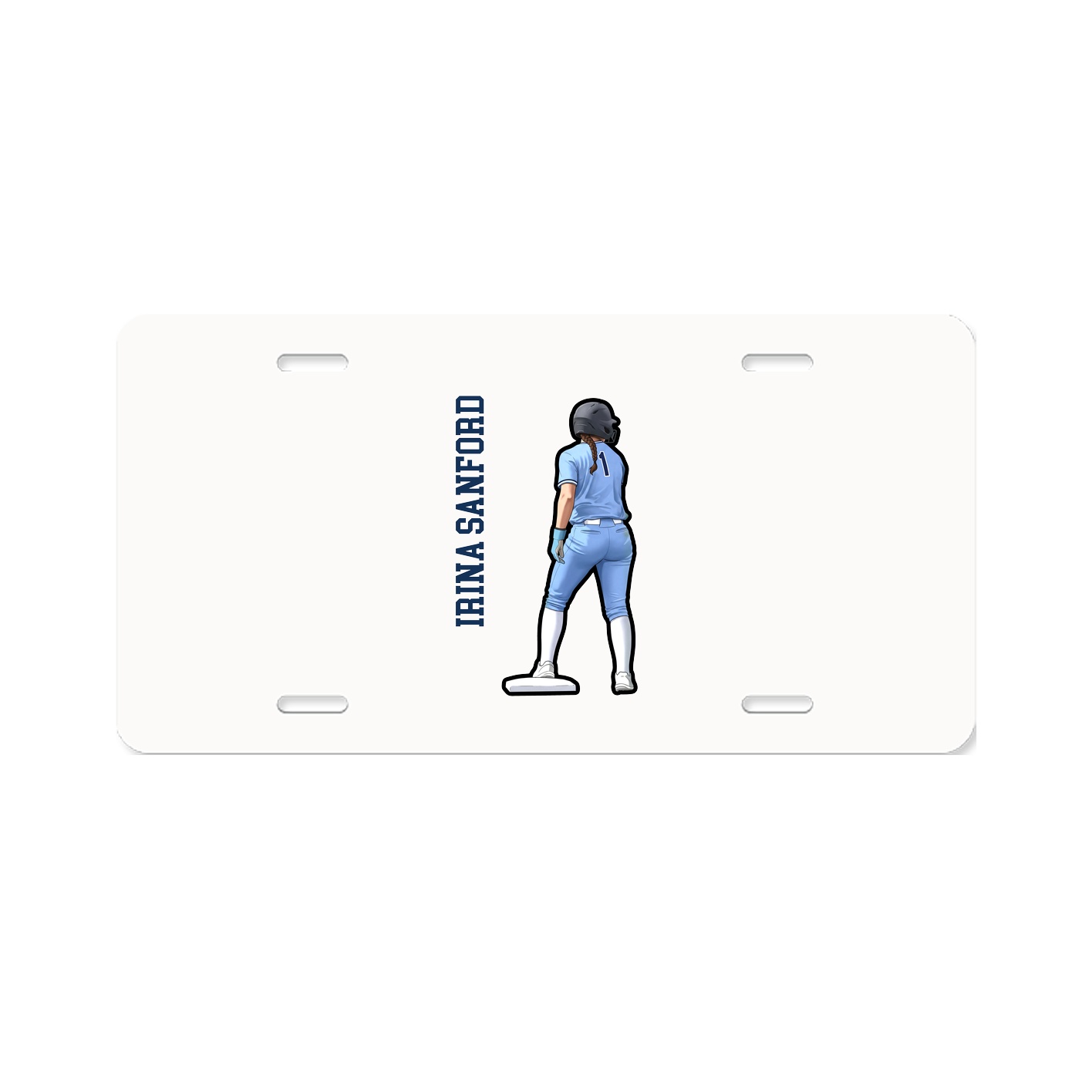 License Plate — Name Vertical in Classic