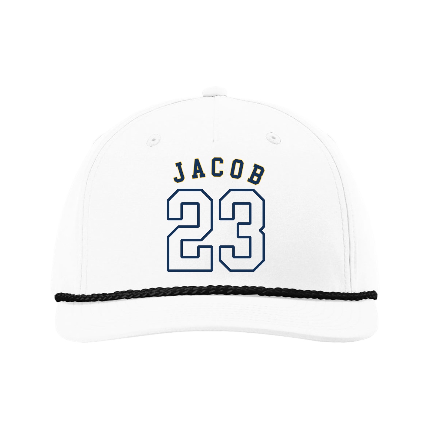 Five-Panel Classic Rope Cap — Shirsey Arch in White