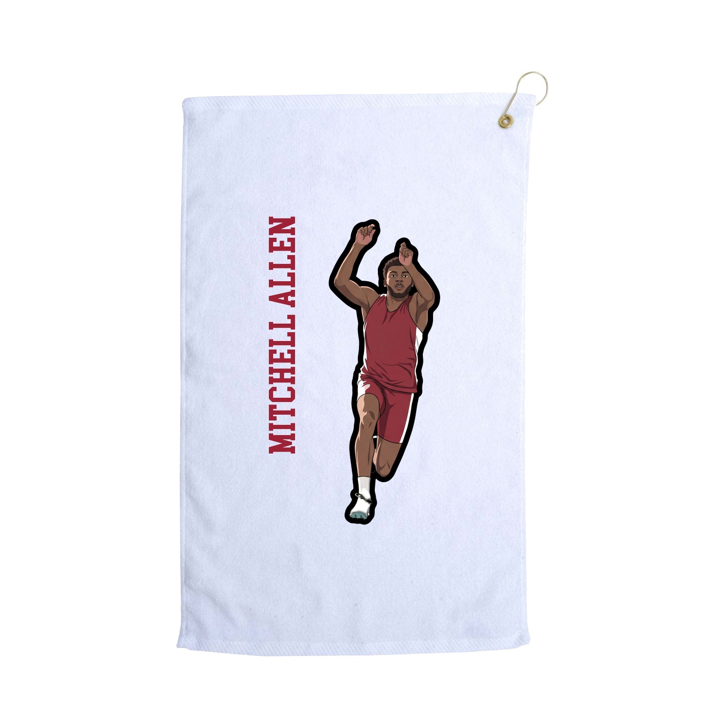 Golf Towel — Name Vertical in White