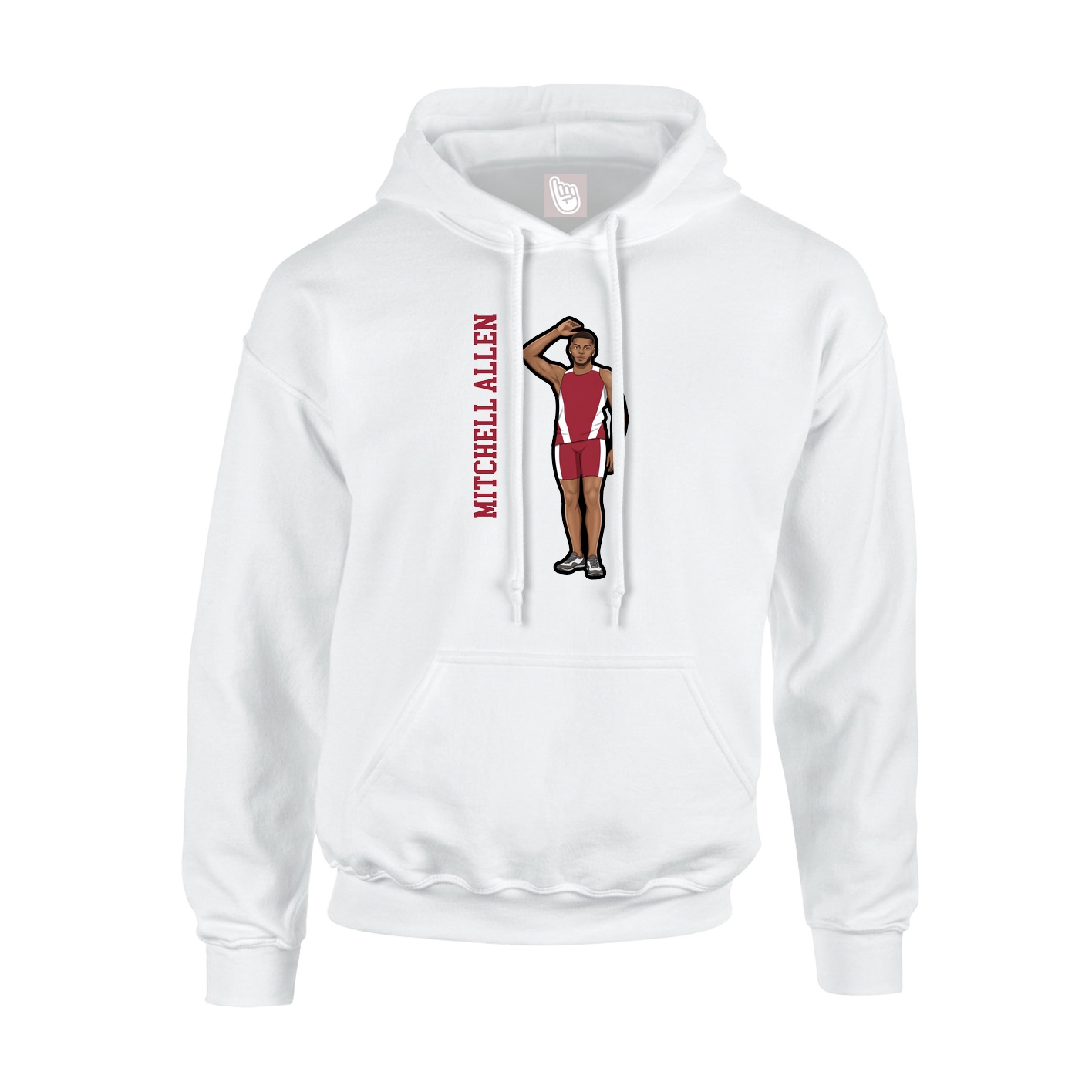 Youth Hoodie — Name Vertical in White