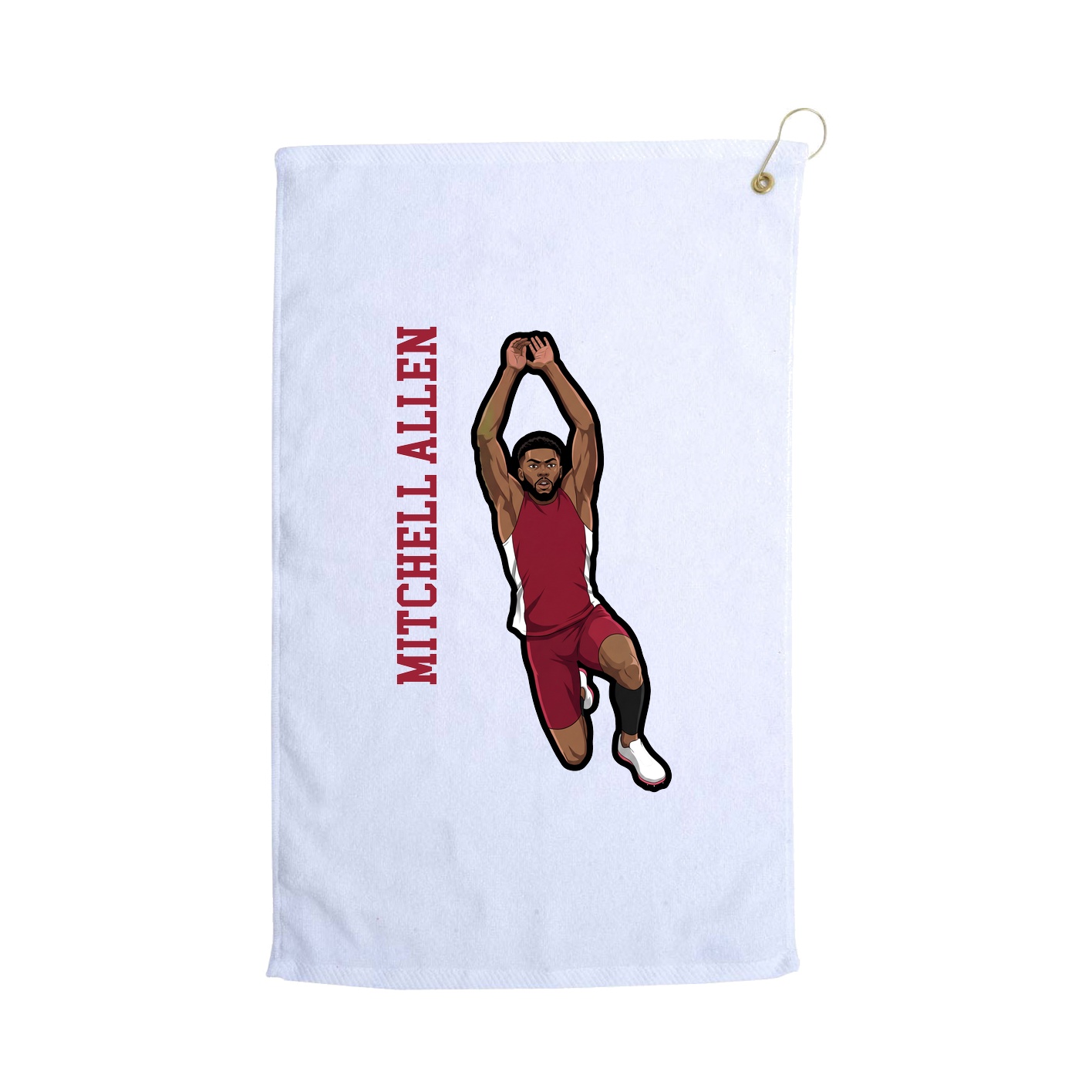Golf Towel — Name Vertical in White