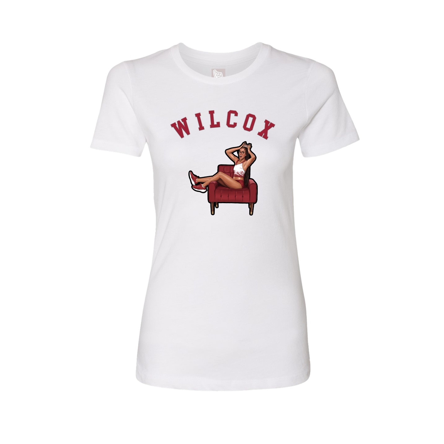 Fitted Women's Tee — Shirsey Arch in White