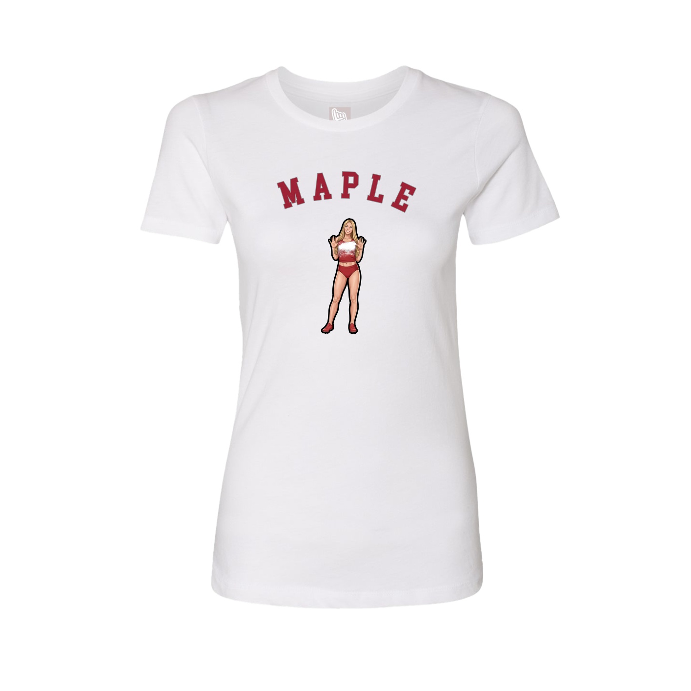 Fitted Women's Tee — Shirsey Arch in White