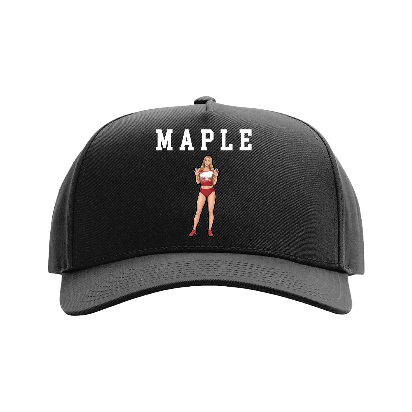Full Fabric Five-Panel Champ Cap — Shirsey in Black