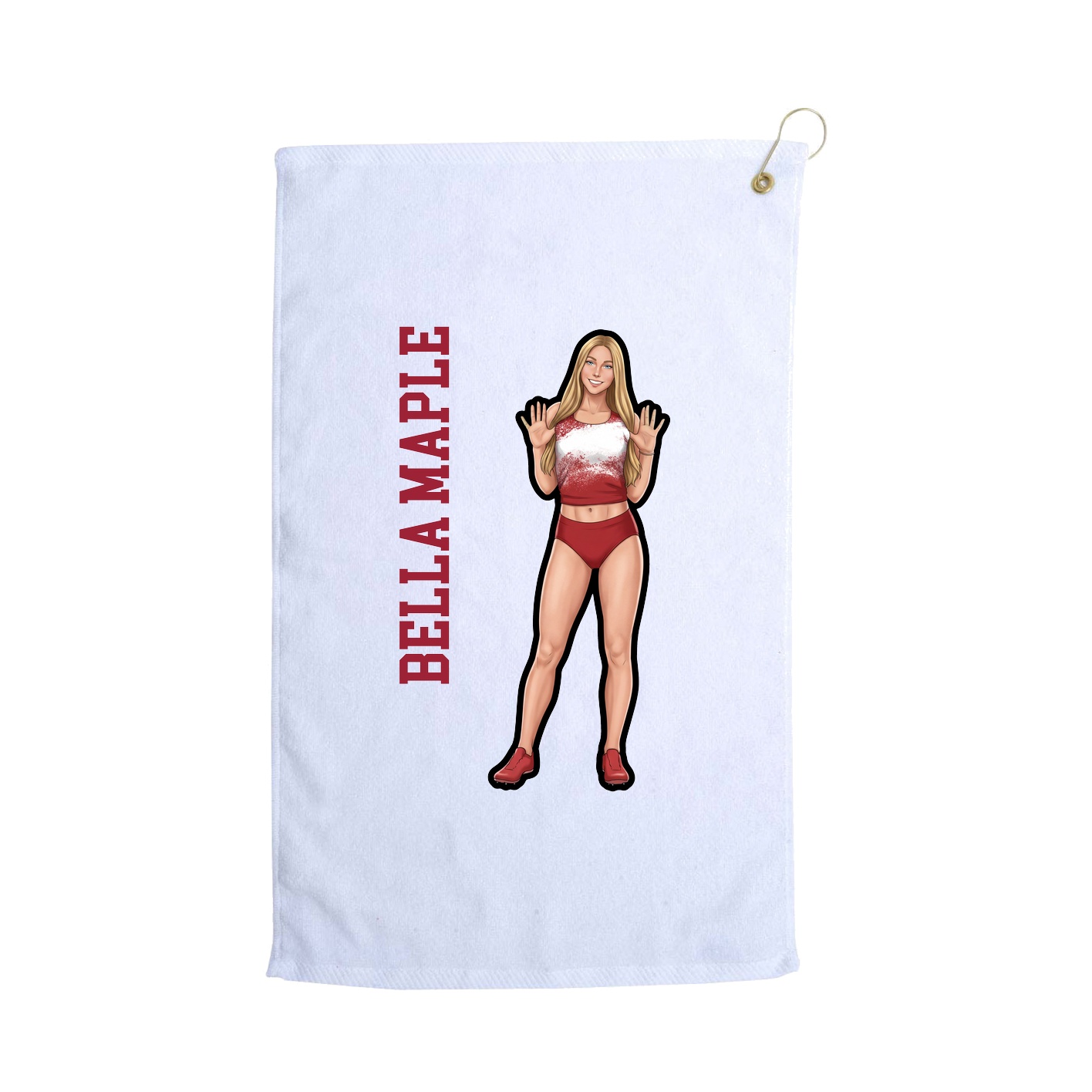 Golf Towel — Name Vertical in White