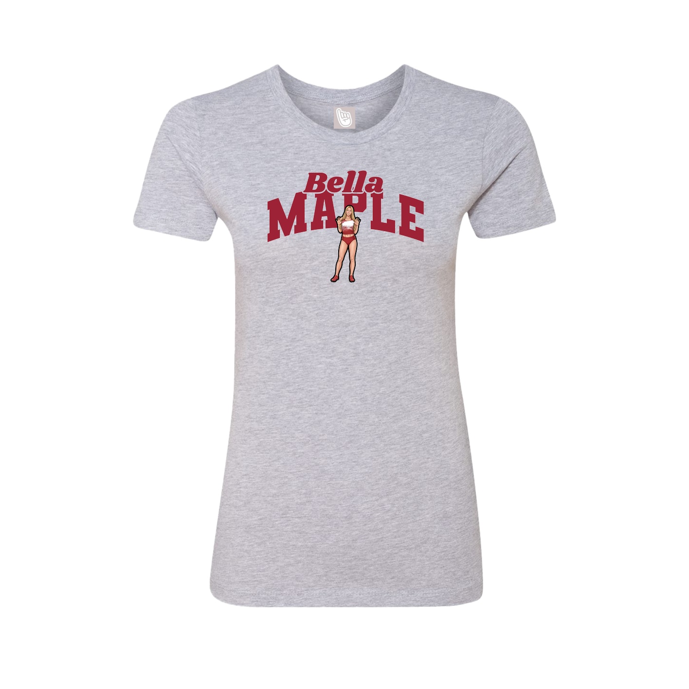 Fitted Women's Tee — Signature Arch in Grey