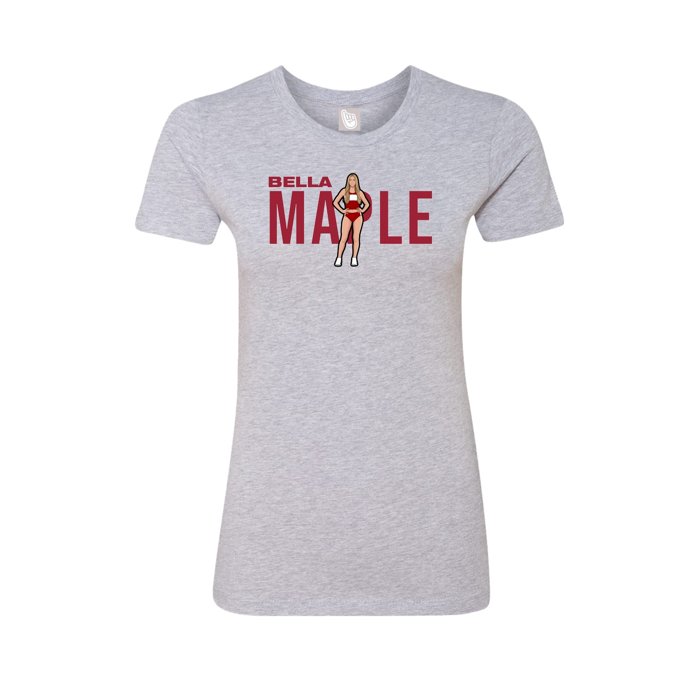 Fitted Women's Tee — Player Name in Grey