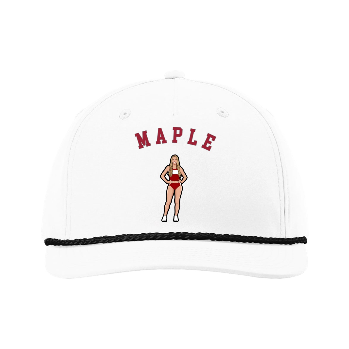 Five-Panel Classic Rope Cap — Shirsey Arch in White