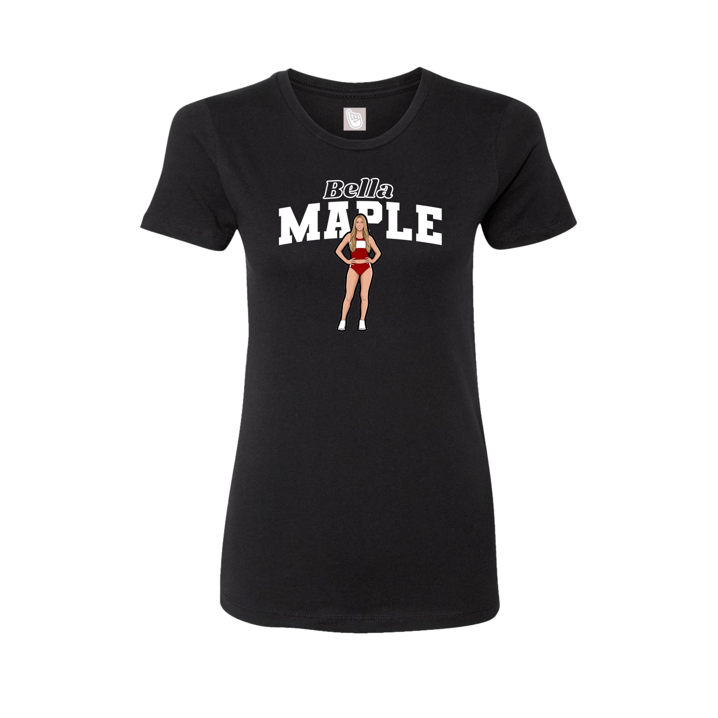 Fitted Women's Tee — Name Arch in Black