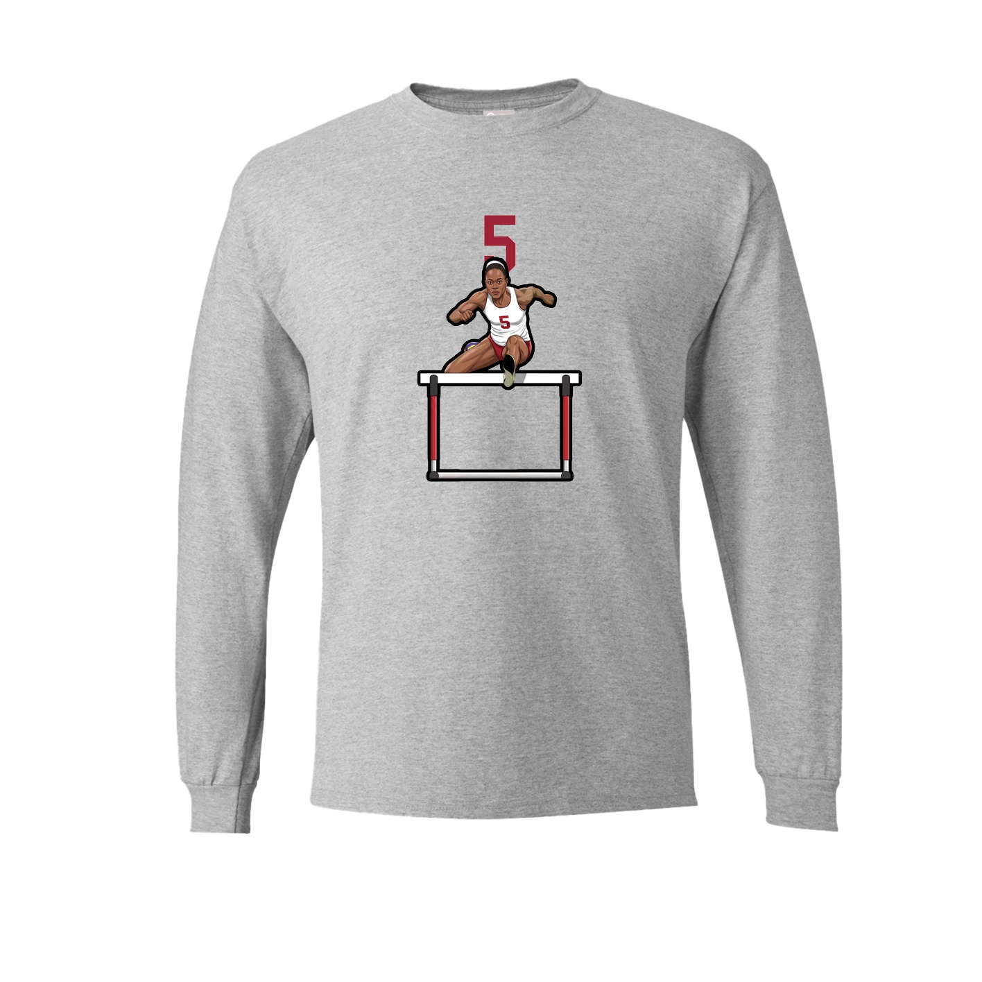 Long Sleeve Tee — Number Top in Grey