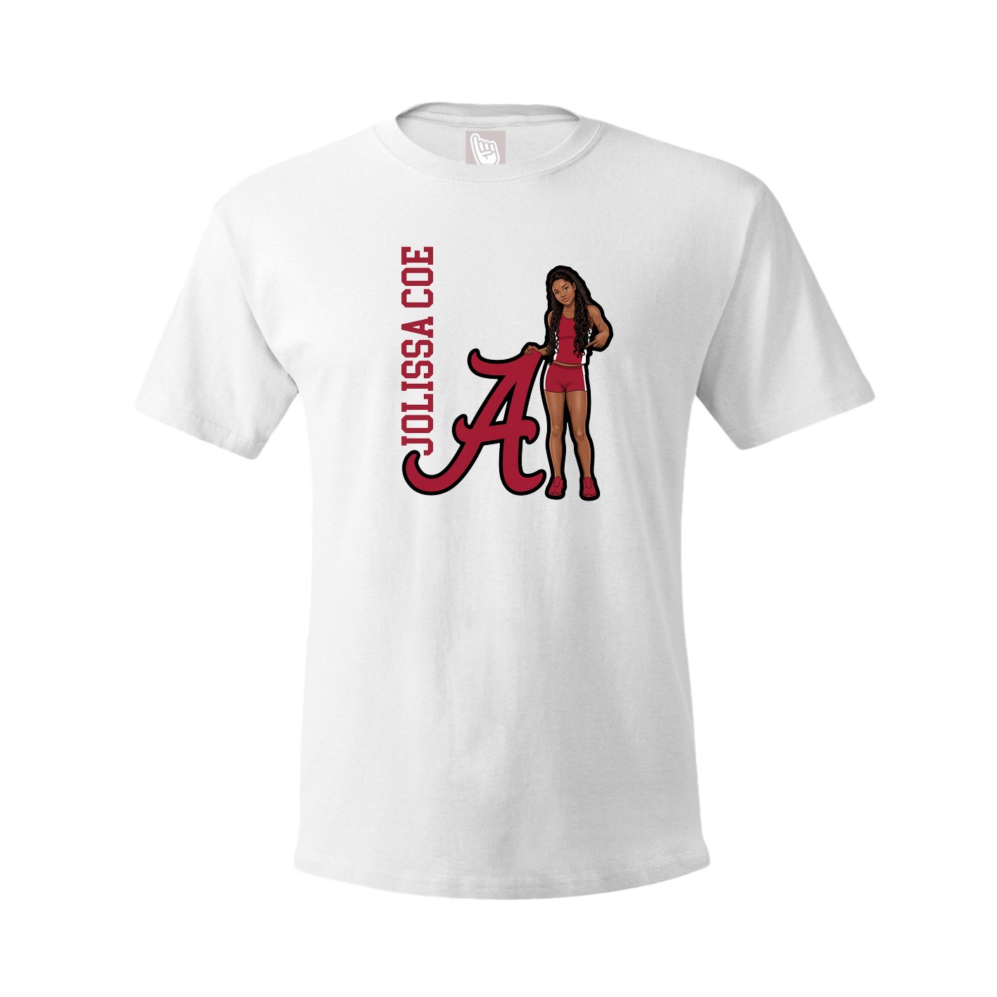 Tee — Name Vertical in White