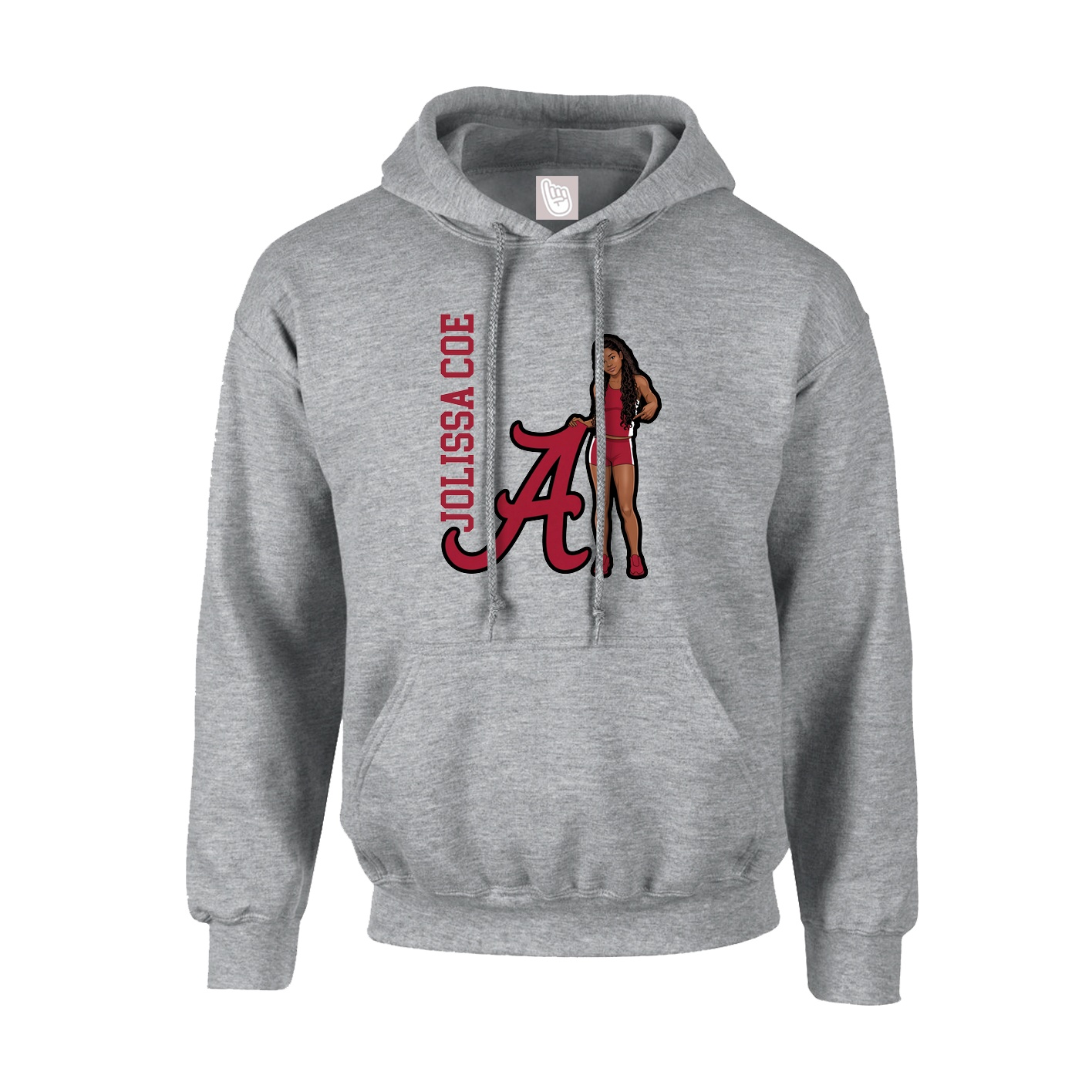Youth Hoodie — Name Vertical in Grey