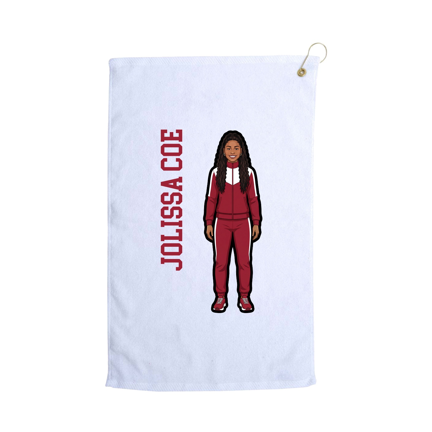 Golf Towel — Name Vertical in White