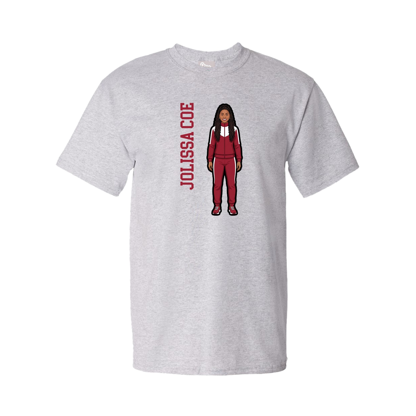 Youth Tee — Name Vertical in Grey
