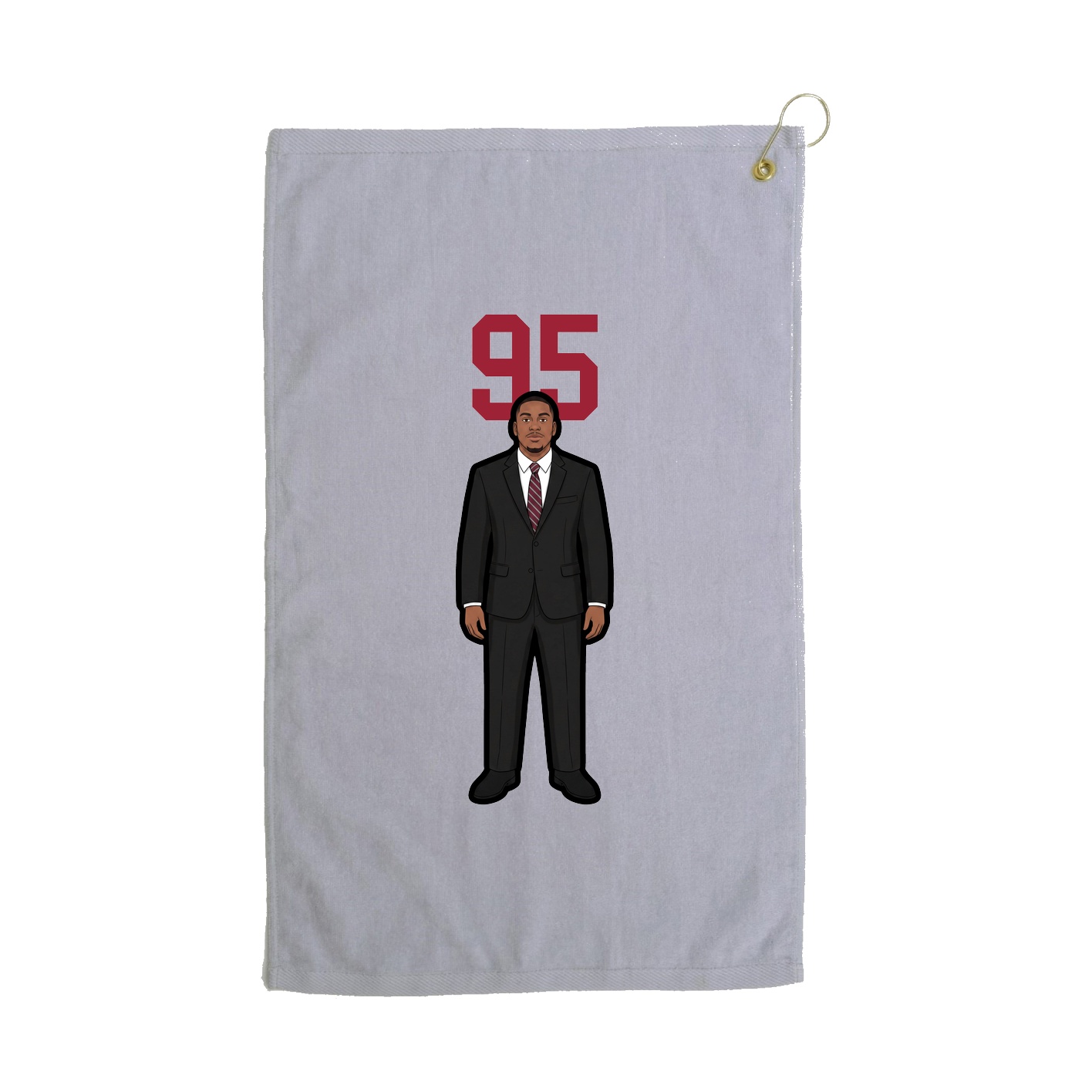 Golf Towel — Number Top in Grey