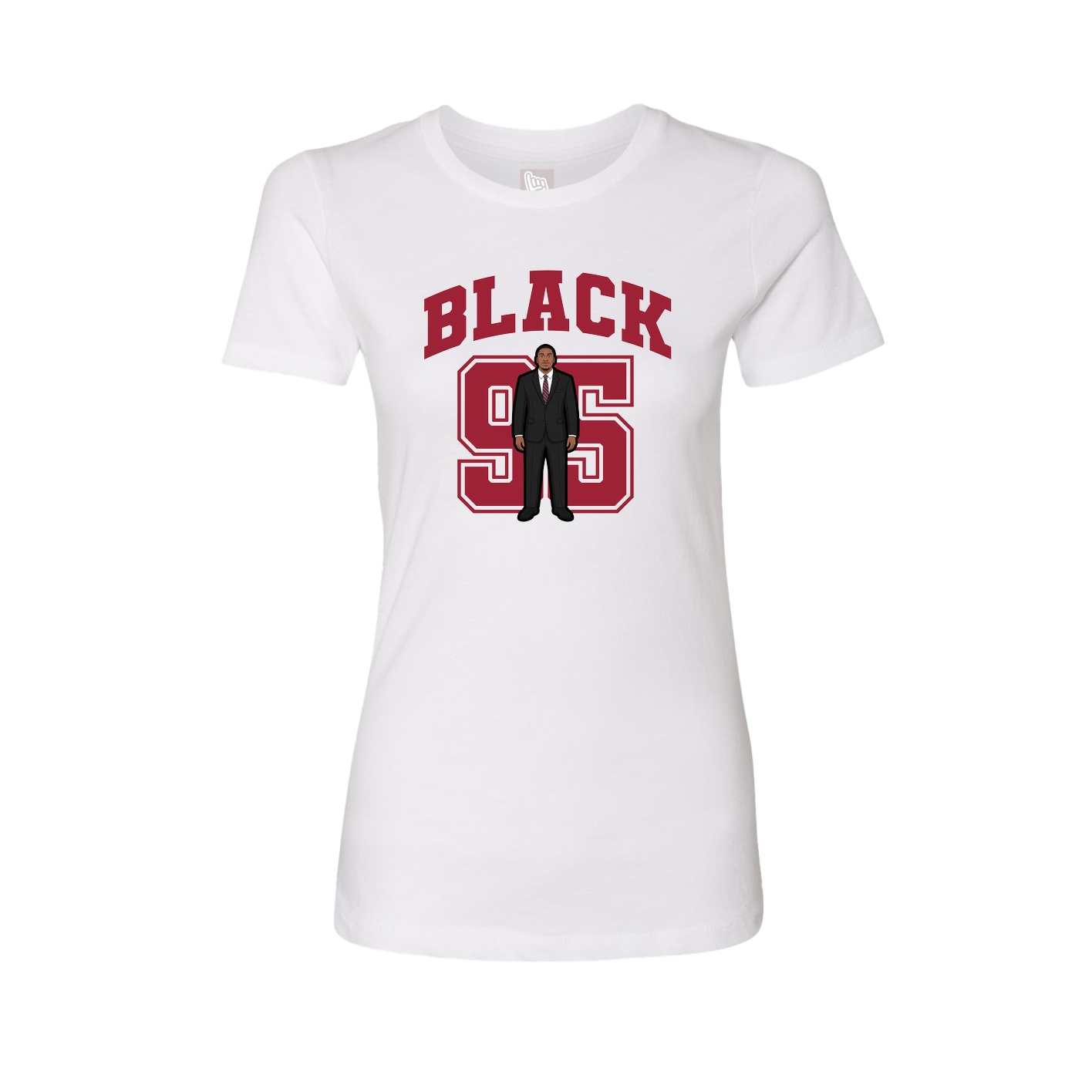 Fitted Women's Tee — Number in White