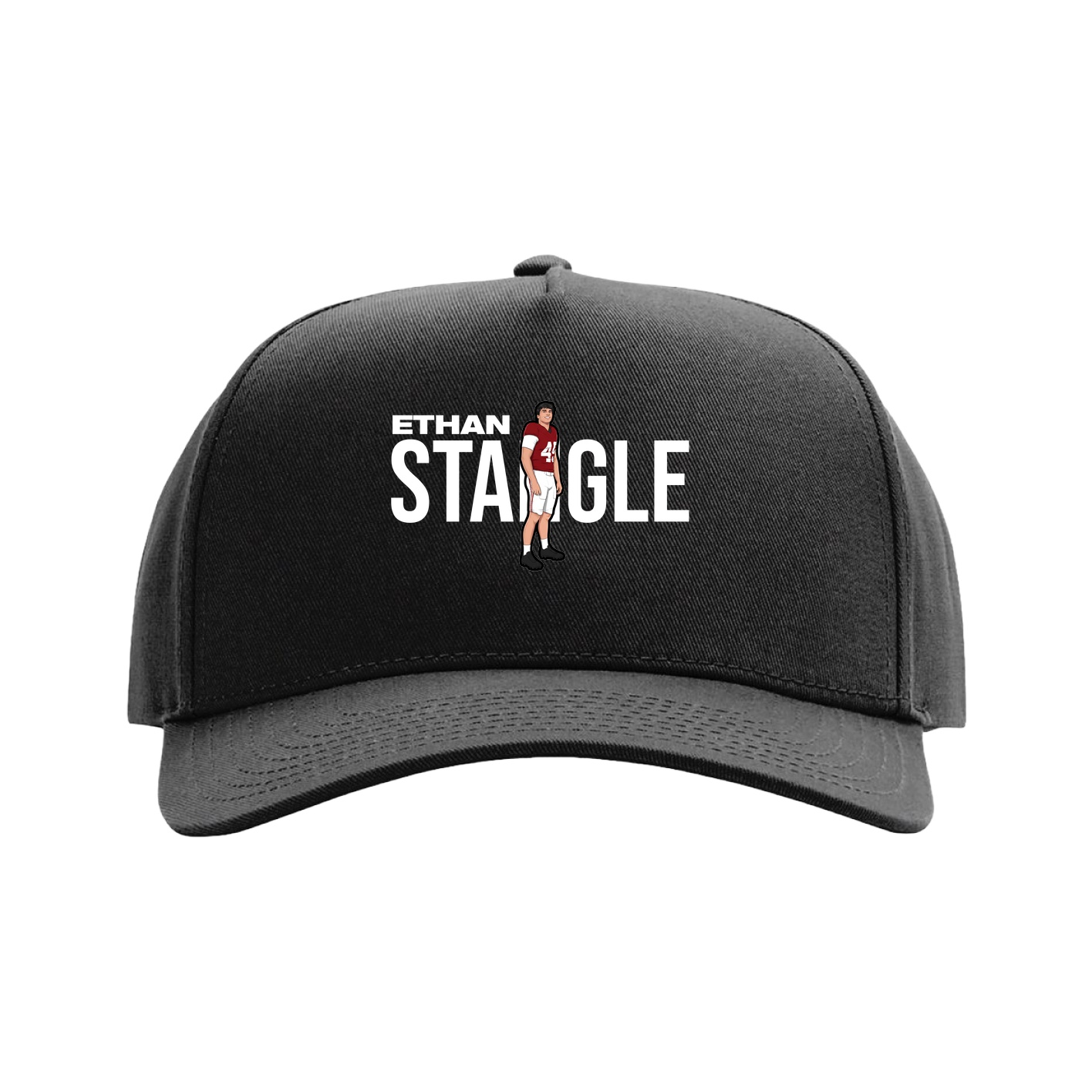 Full Fabric Five-Panel Champ Cap — Player Name in Black