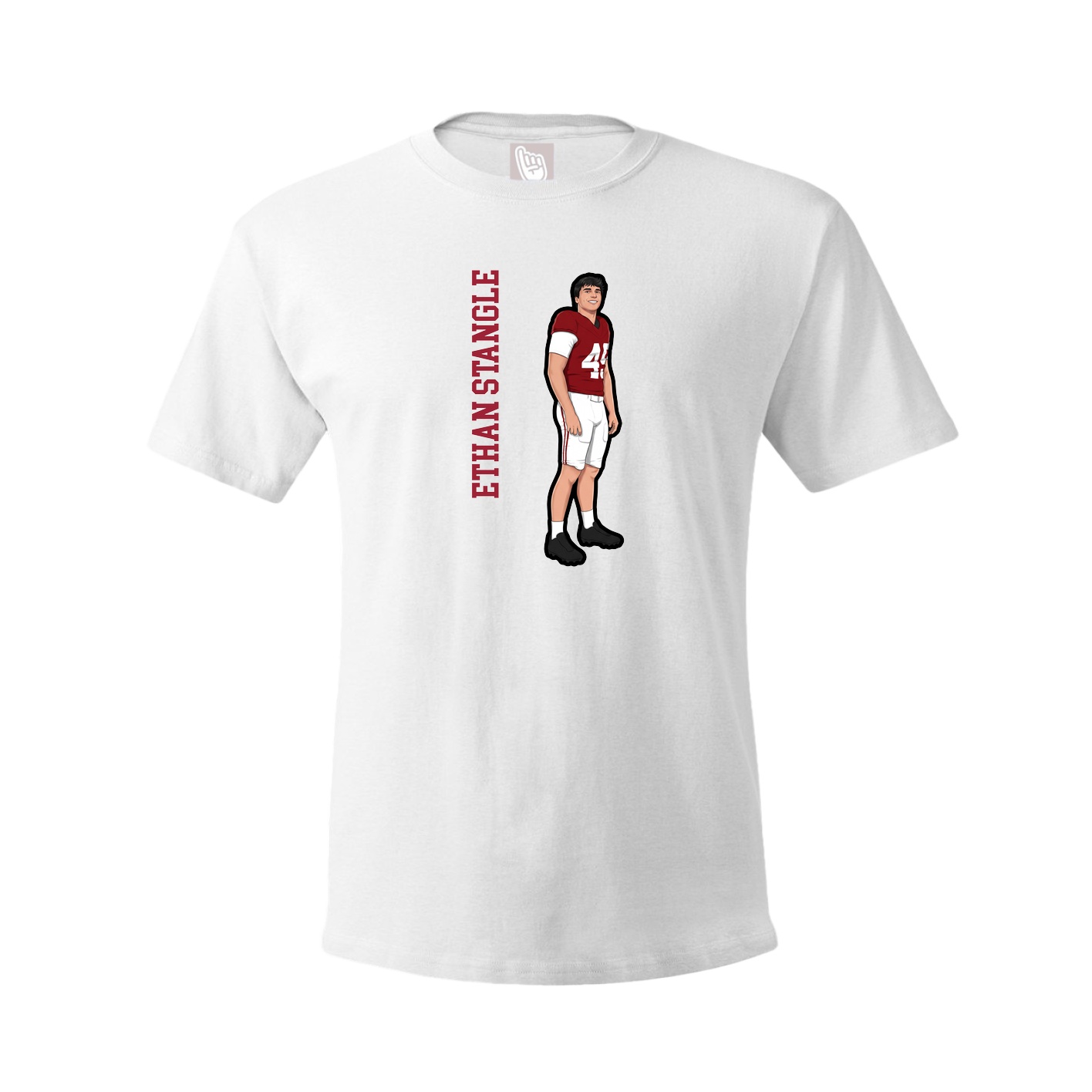 Tee — Name Vertical in White