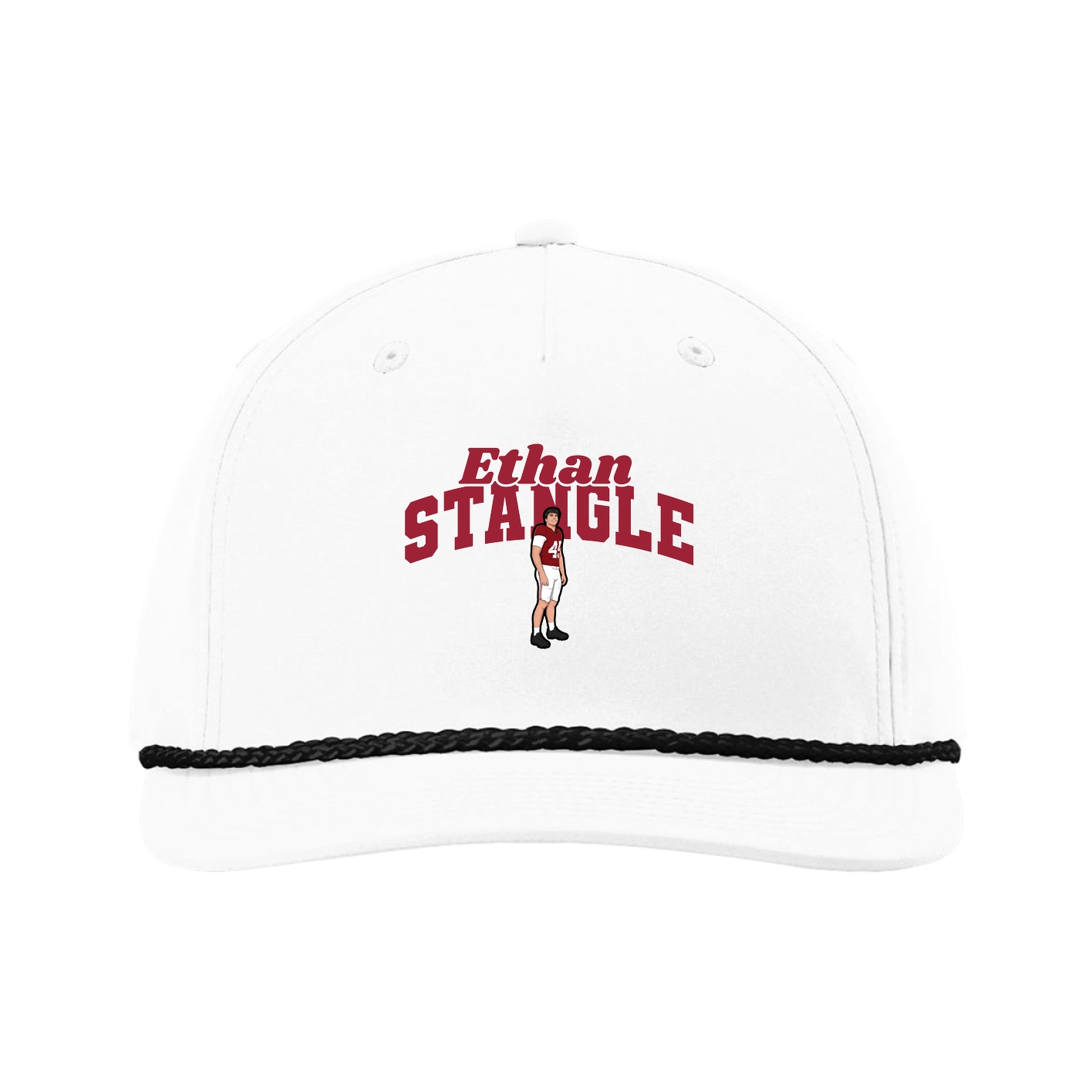 Five-Panel Classic Rope Cap — Signature Arch in White